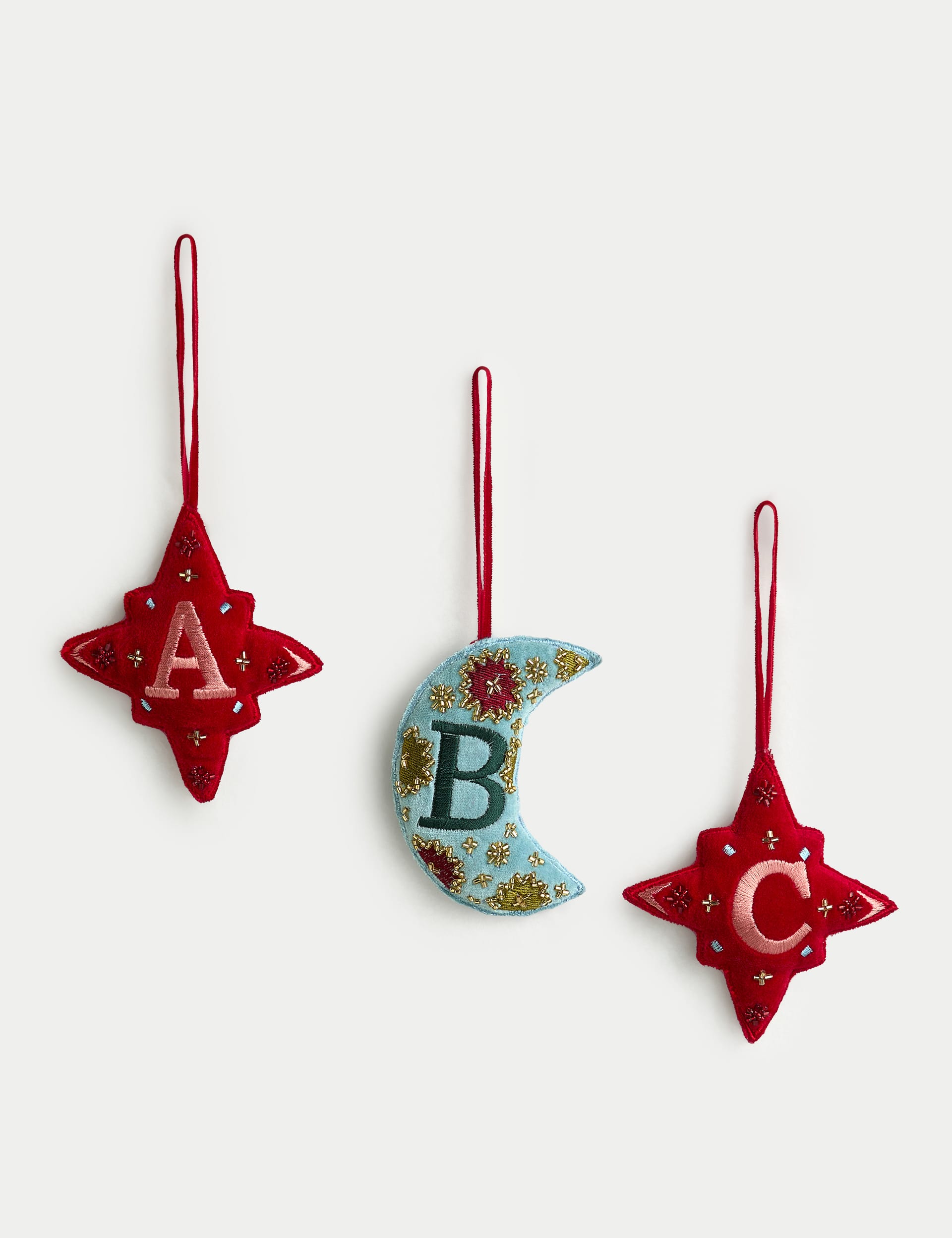 M&S Velvet Hanging Alphabet Decoration - AND - Multi, Multi