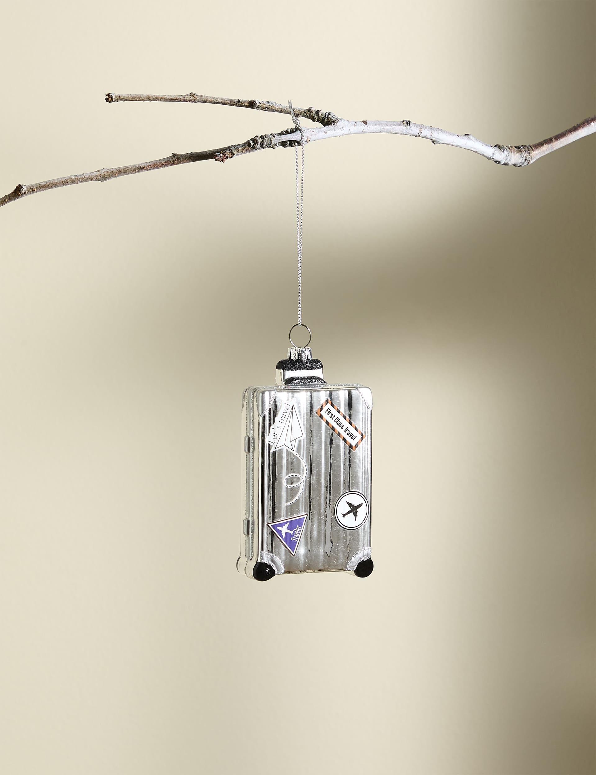 M&S Silver Glass Suitcase Hanging Decoration - Multi, Multi