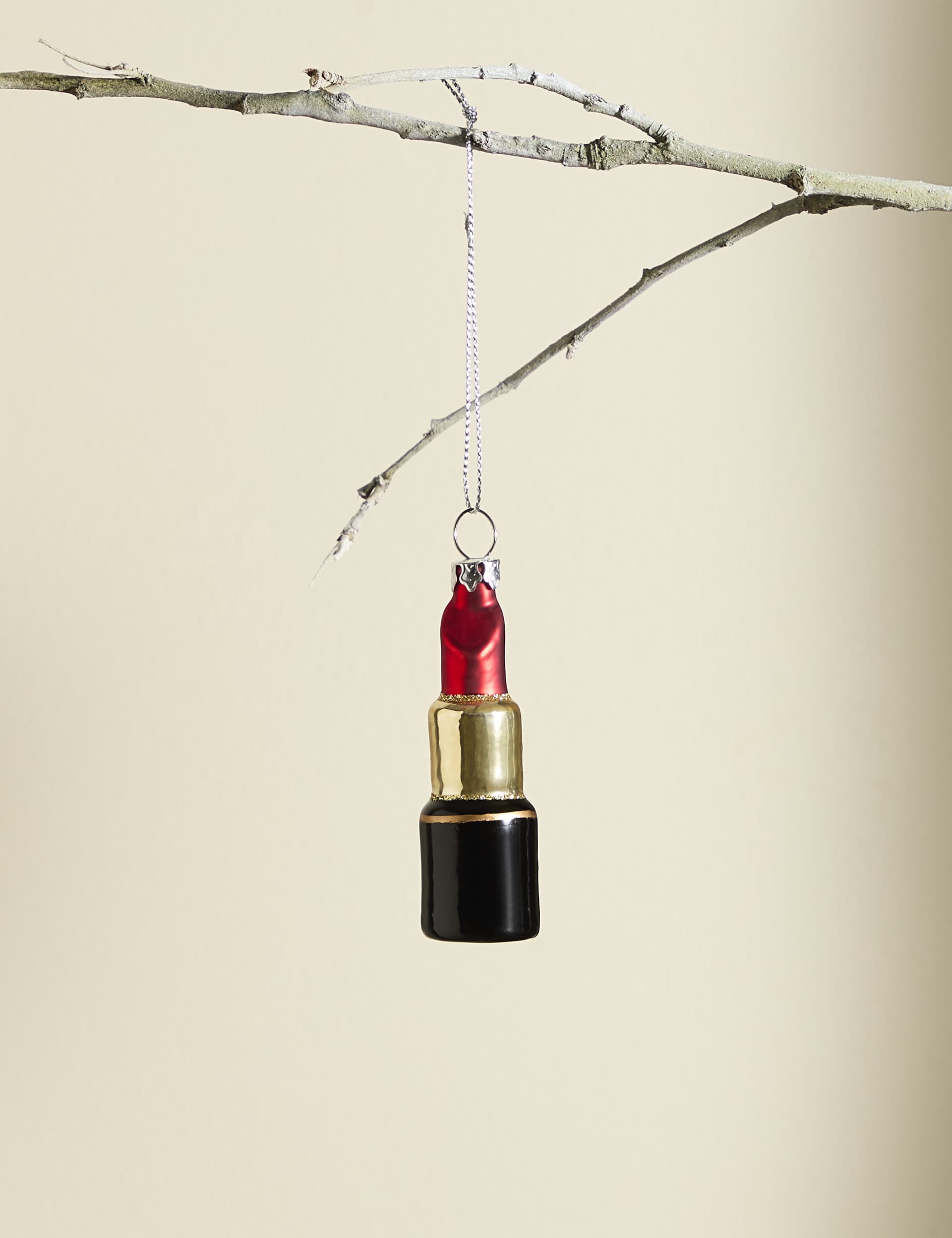 M&S Glass Lipstick Hanging Decoration - Multi, Multi