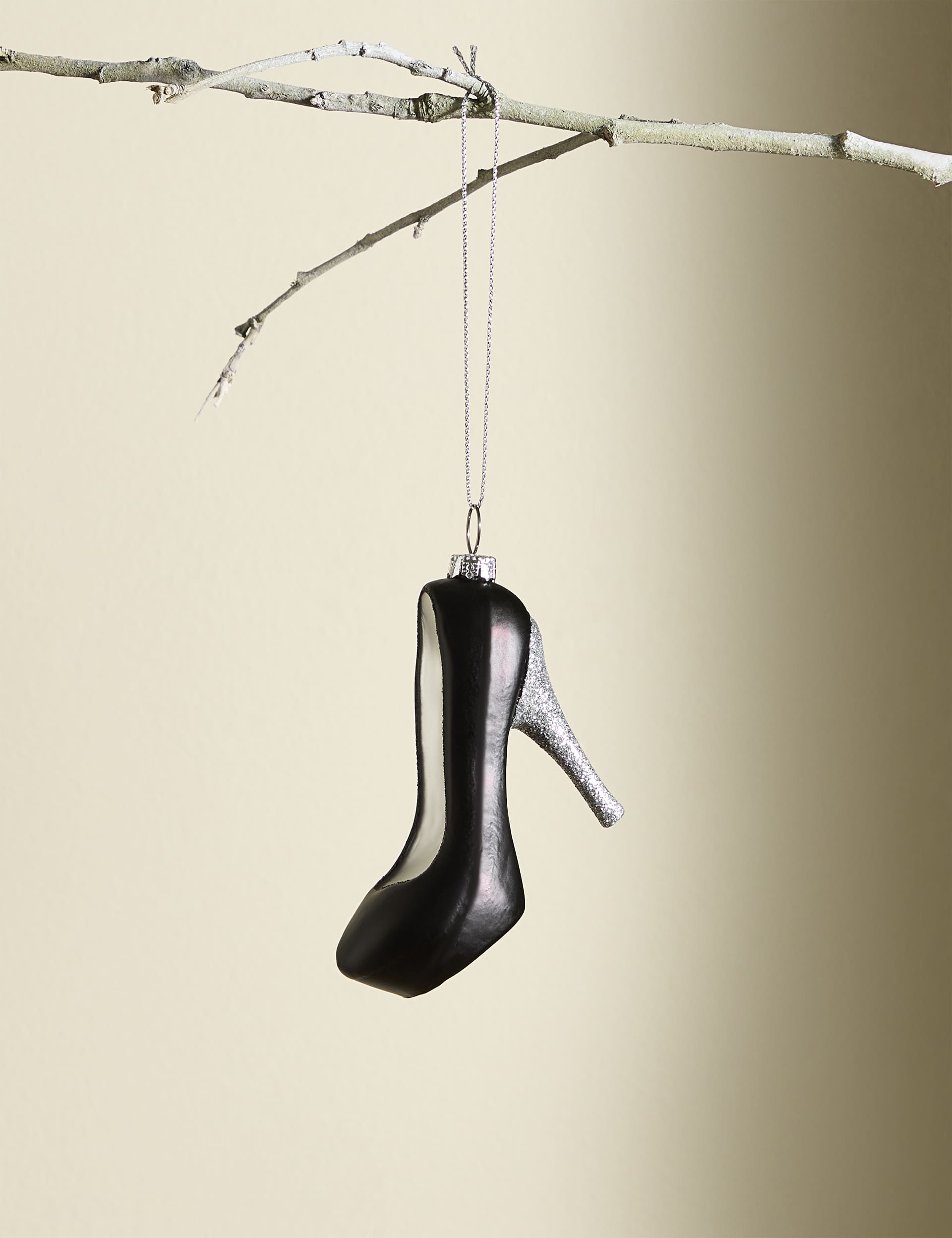 M&S Glass Stiletto Hanging Decoration - Multi, Multi