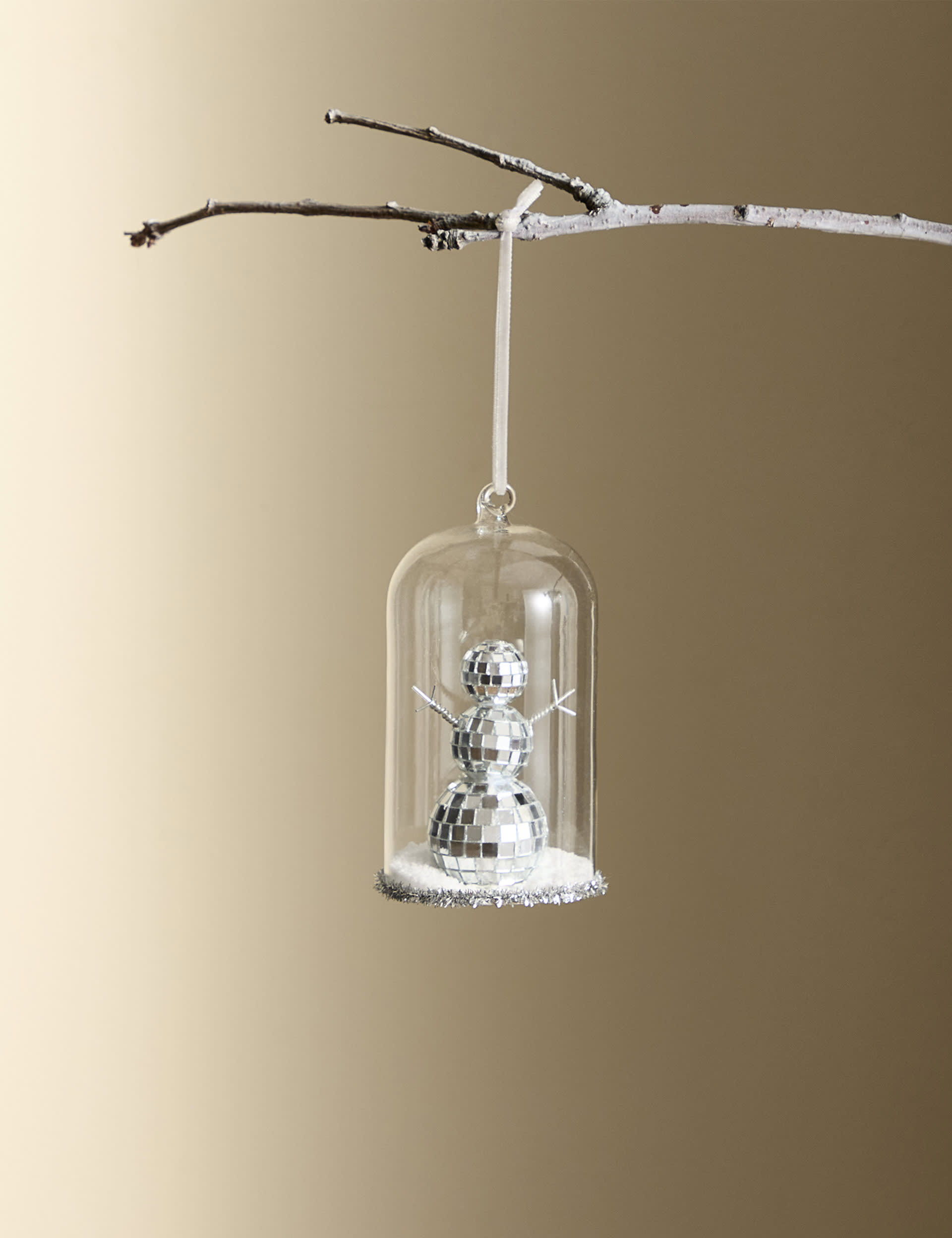 M&S Disco Snowman Hanging Decoration - Silver, Silver