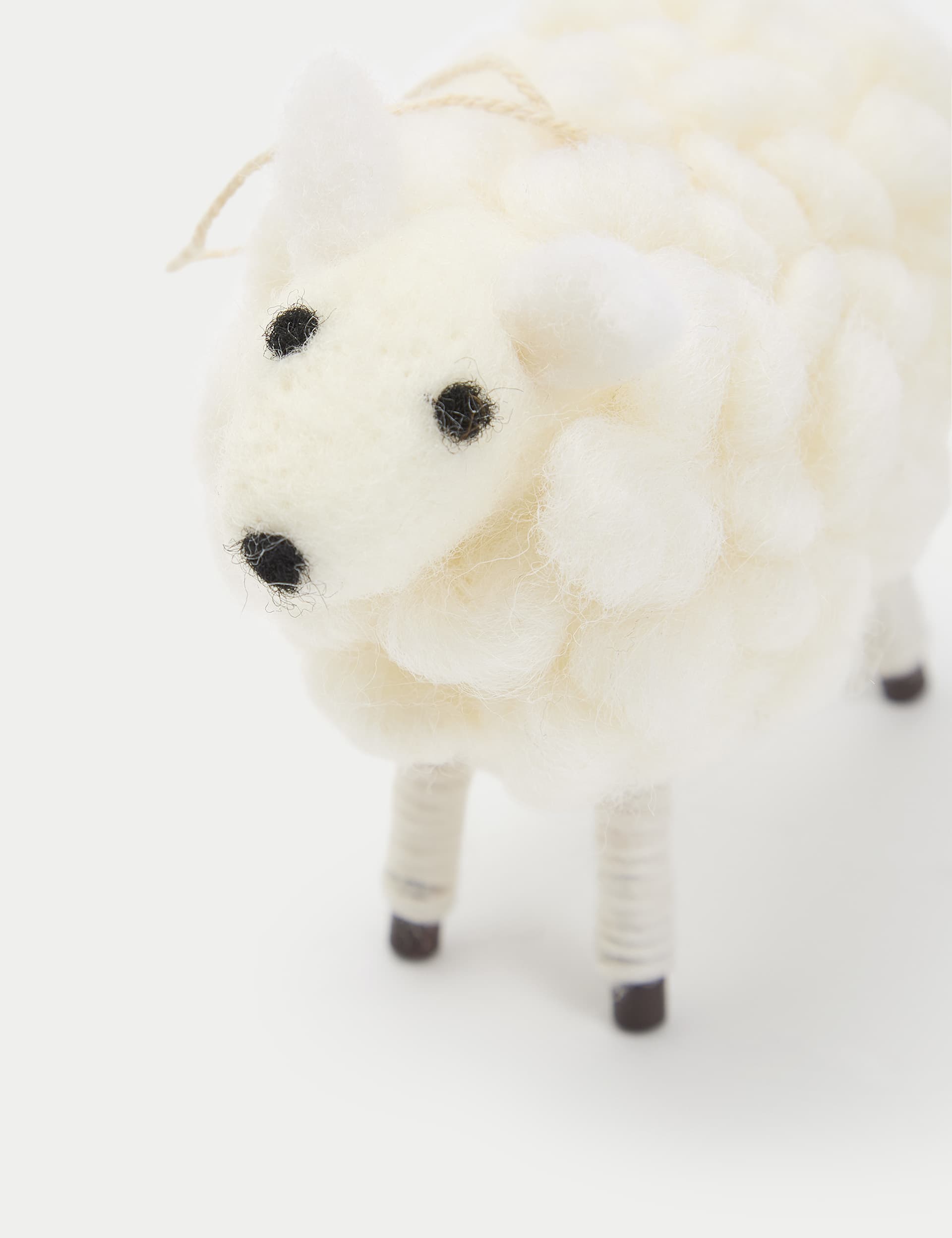 M&S Collection Felt Hanging Sheep Decoration - White Mix, White Mix