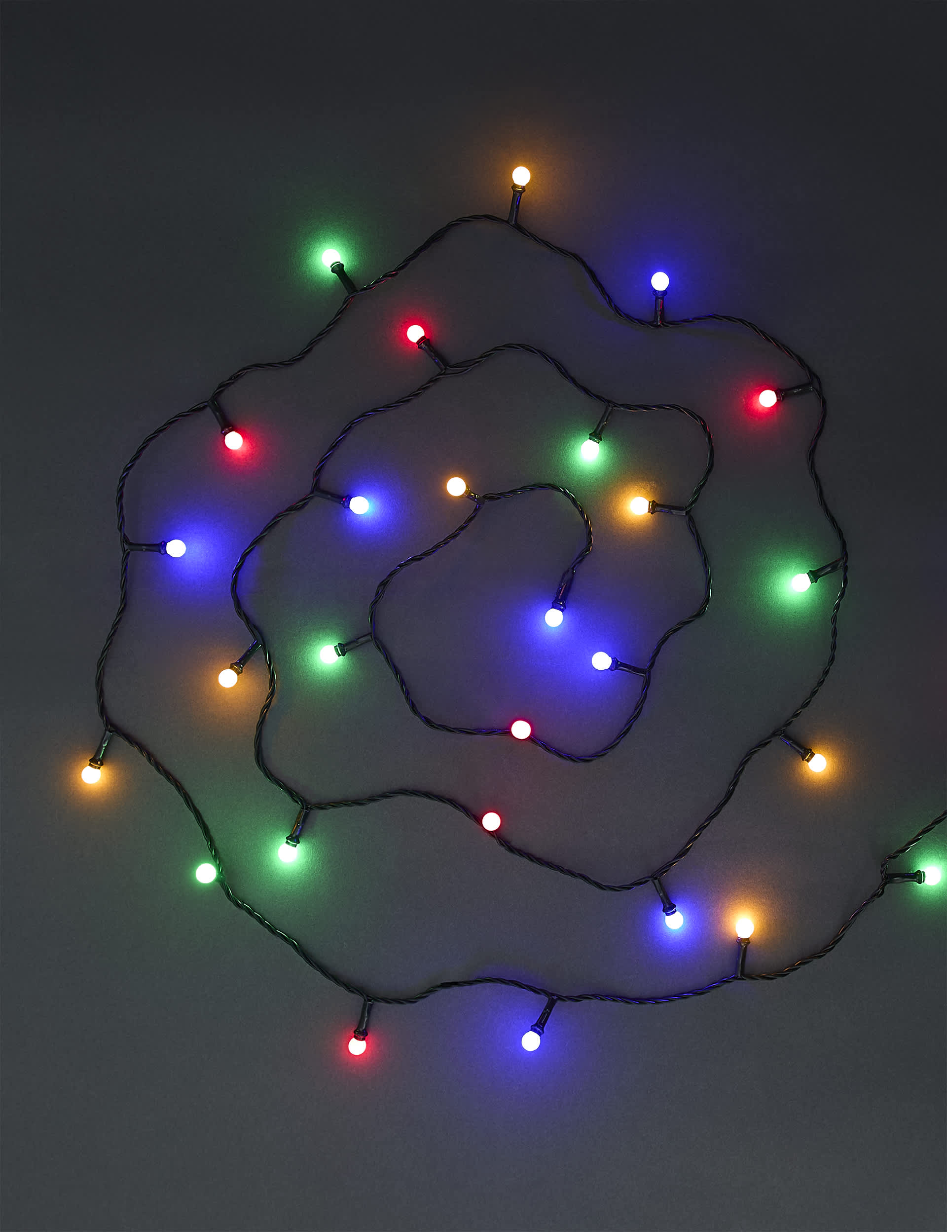 M&S 100 Multicoloured Cluster Ball Mains Lights, Multi