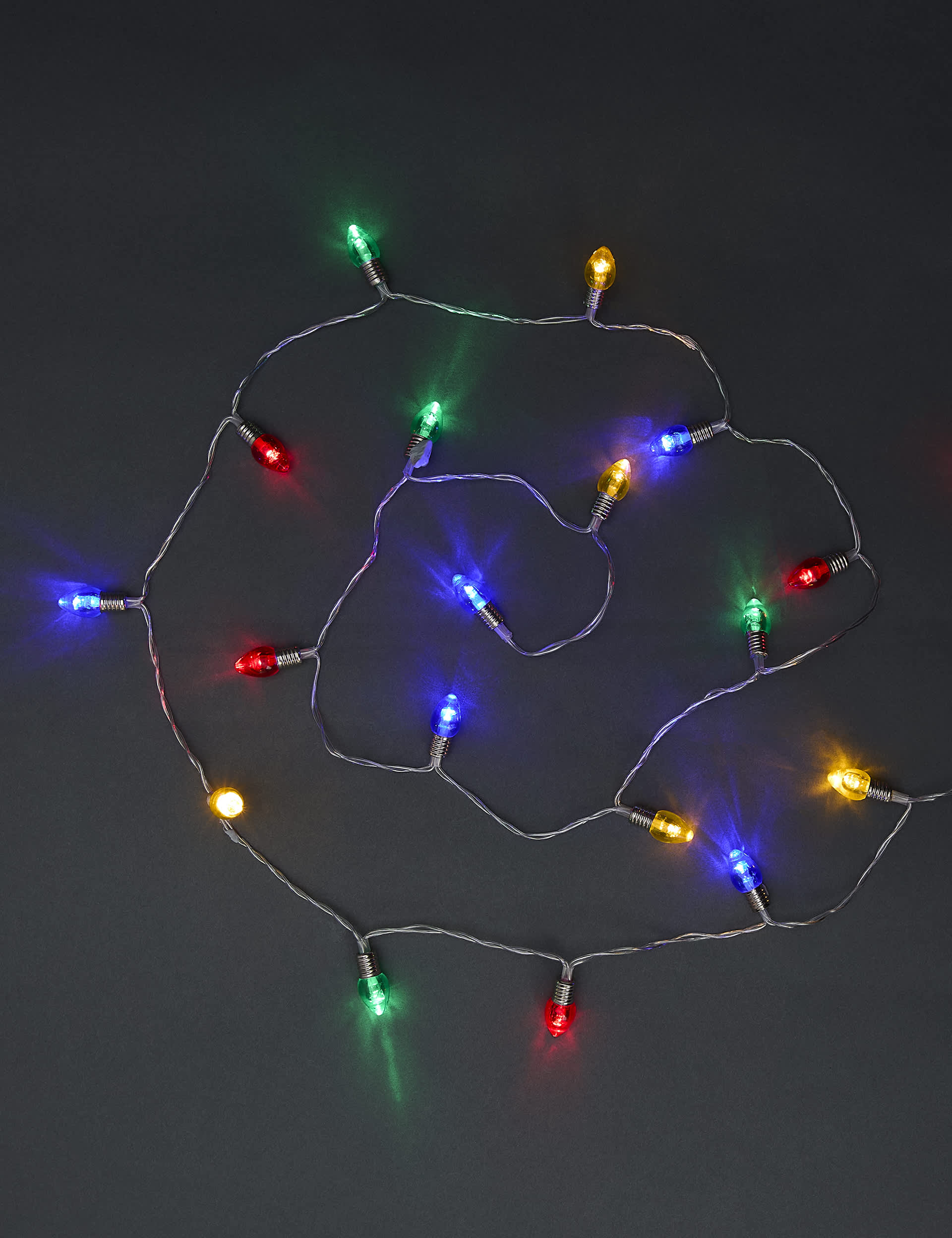 M&S 20 Multicoloured Battery String Lights, Multi