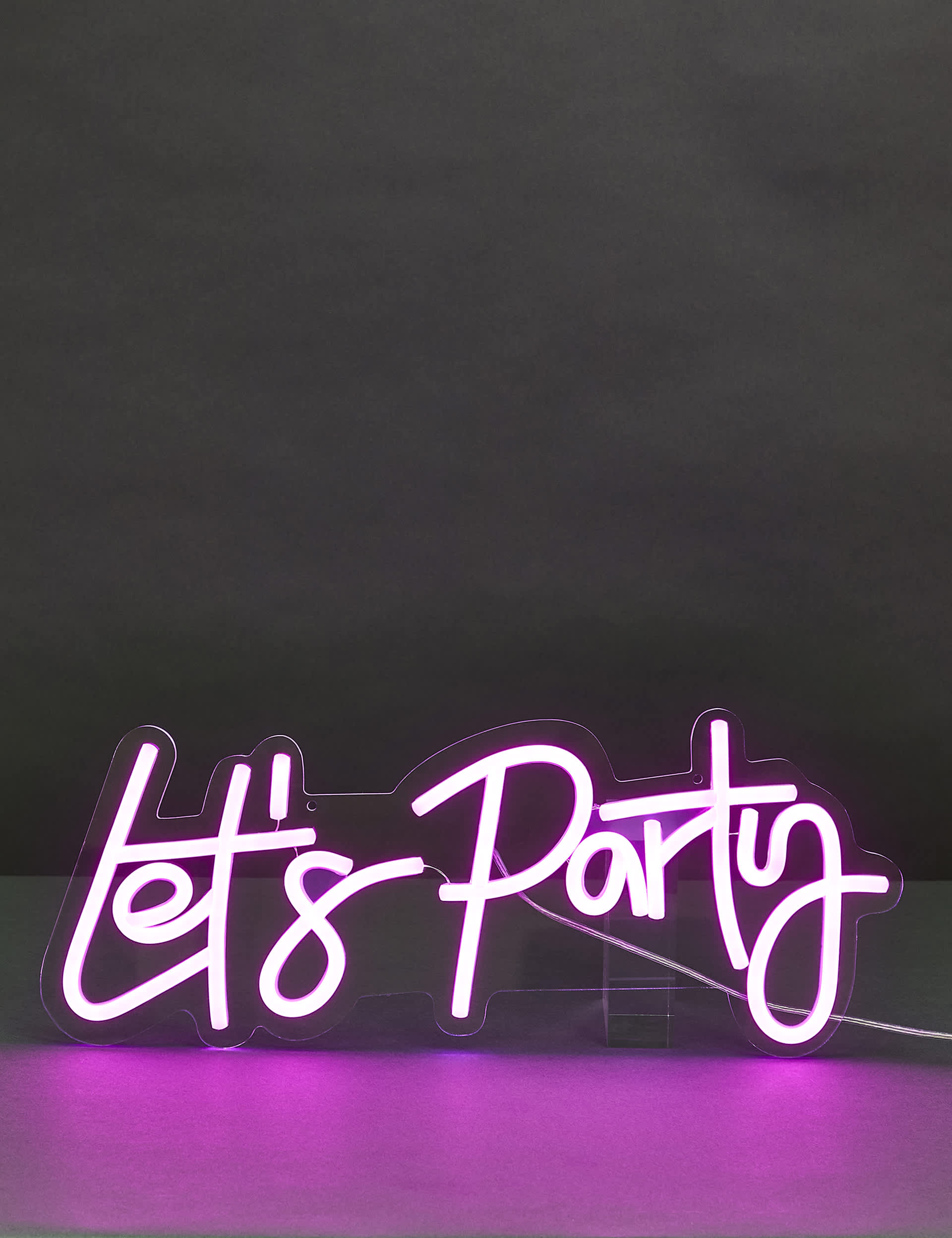 M&S Pink Neon Let's Party Lights, Pink