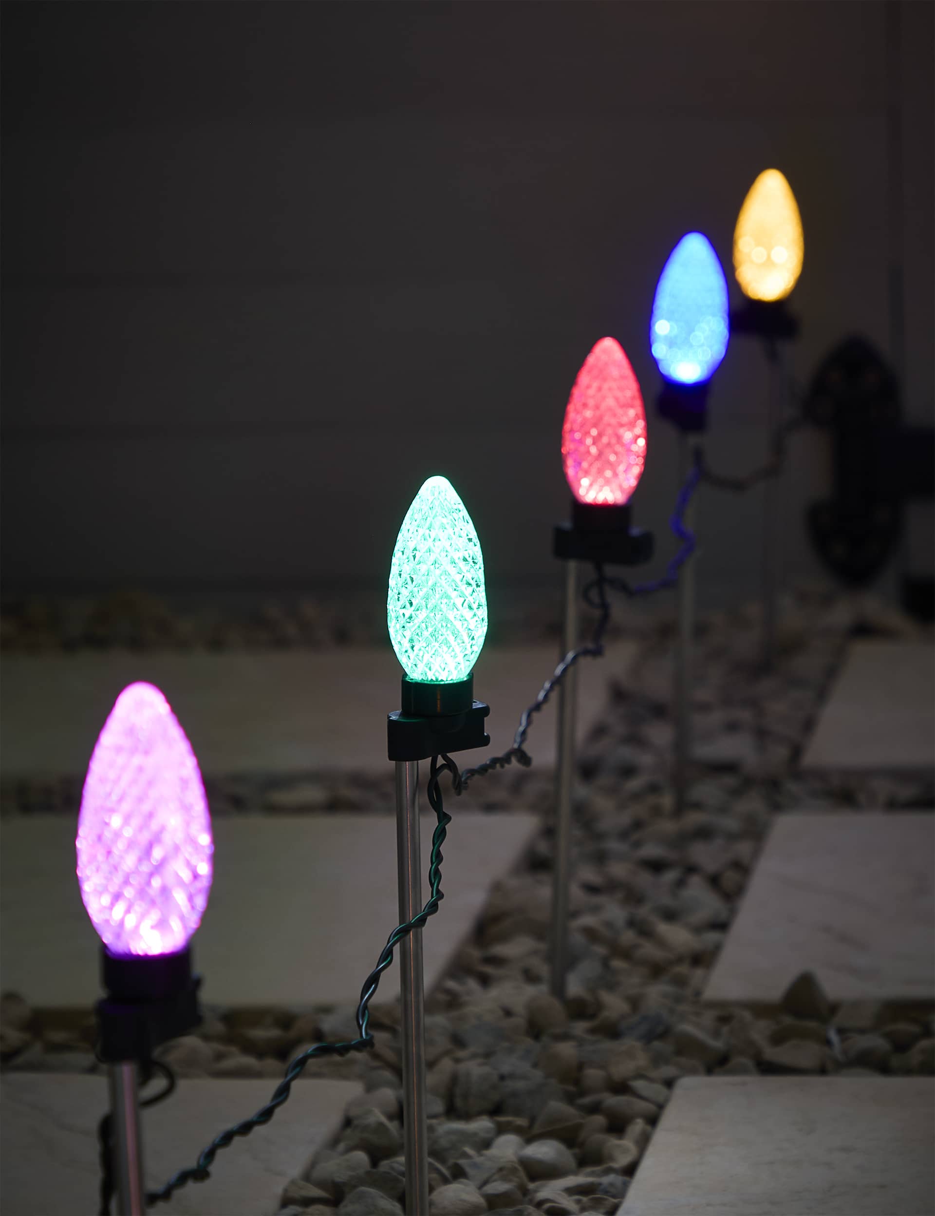 M&S 10 Multicoloured LED Pathfinder Lights, Multi