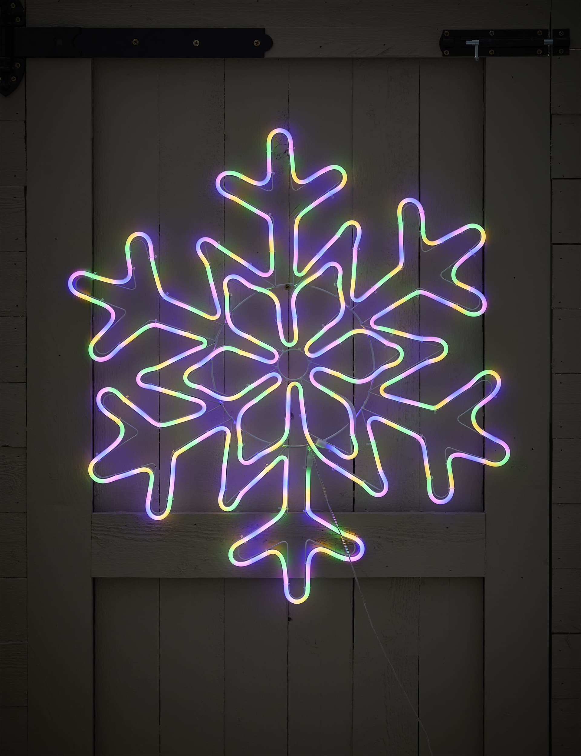 M&S Multicoloured Snowflake Neon Light, Multi