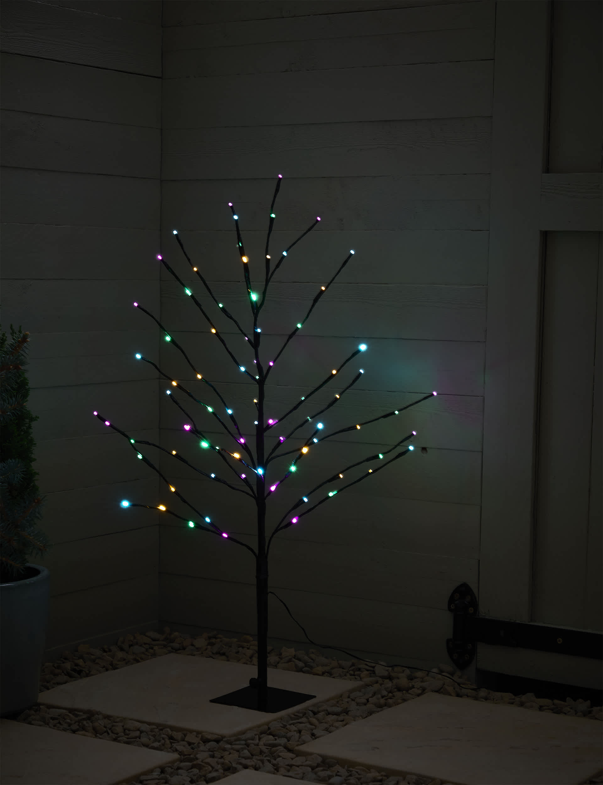 M&S 3ft Pre-Lit Outdoor Twig Tree - Multi, Multi