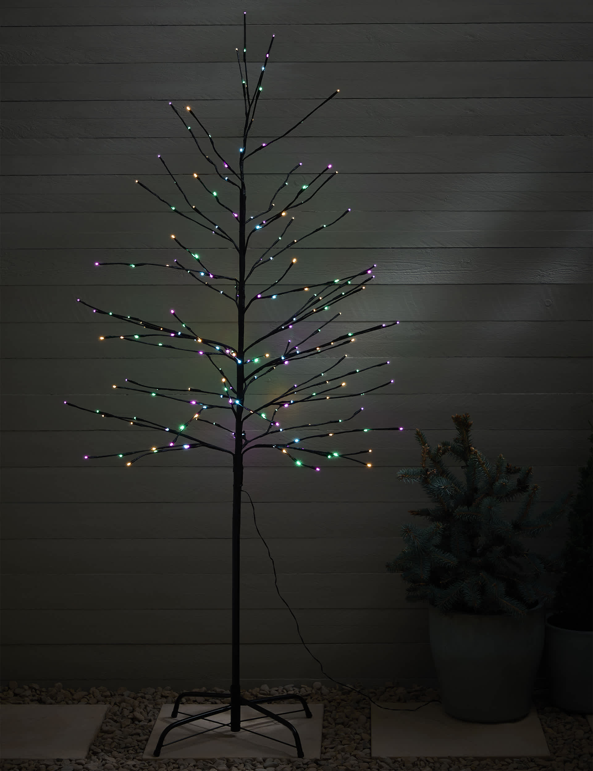 M&S 6ft Pre-Lit Outdoor Twig Tree - Multi, Multi