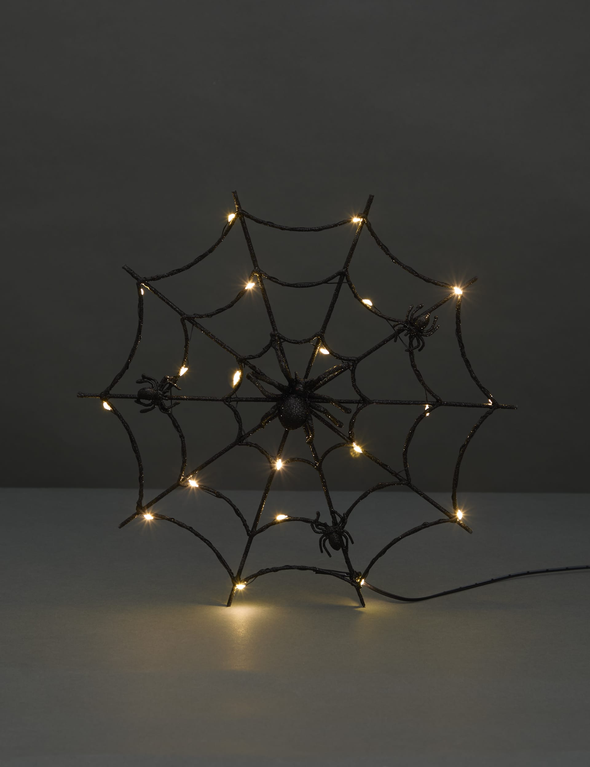 M&S Collection Spider Web Light Up Decoration - Black, Black