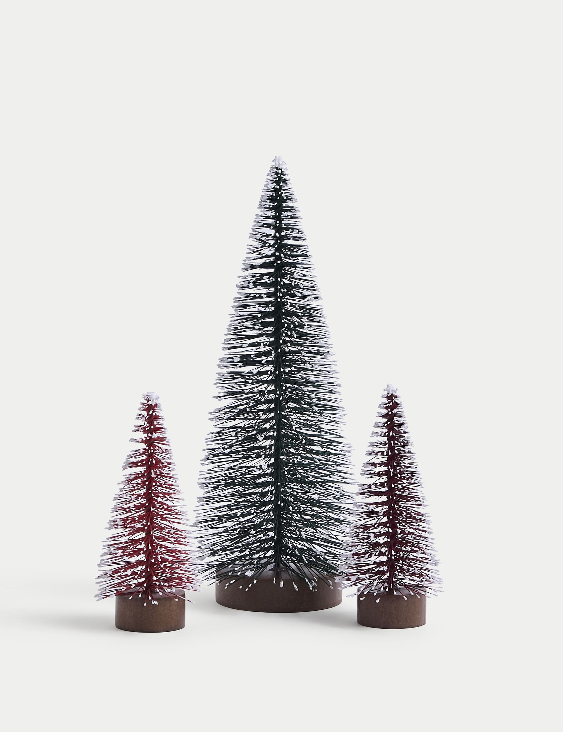 M&S 3pk Bristle Tree Decorations - Multi, Multi