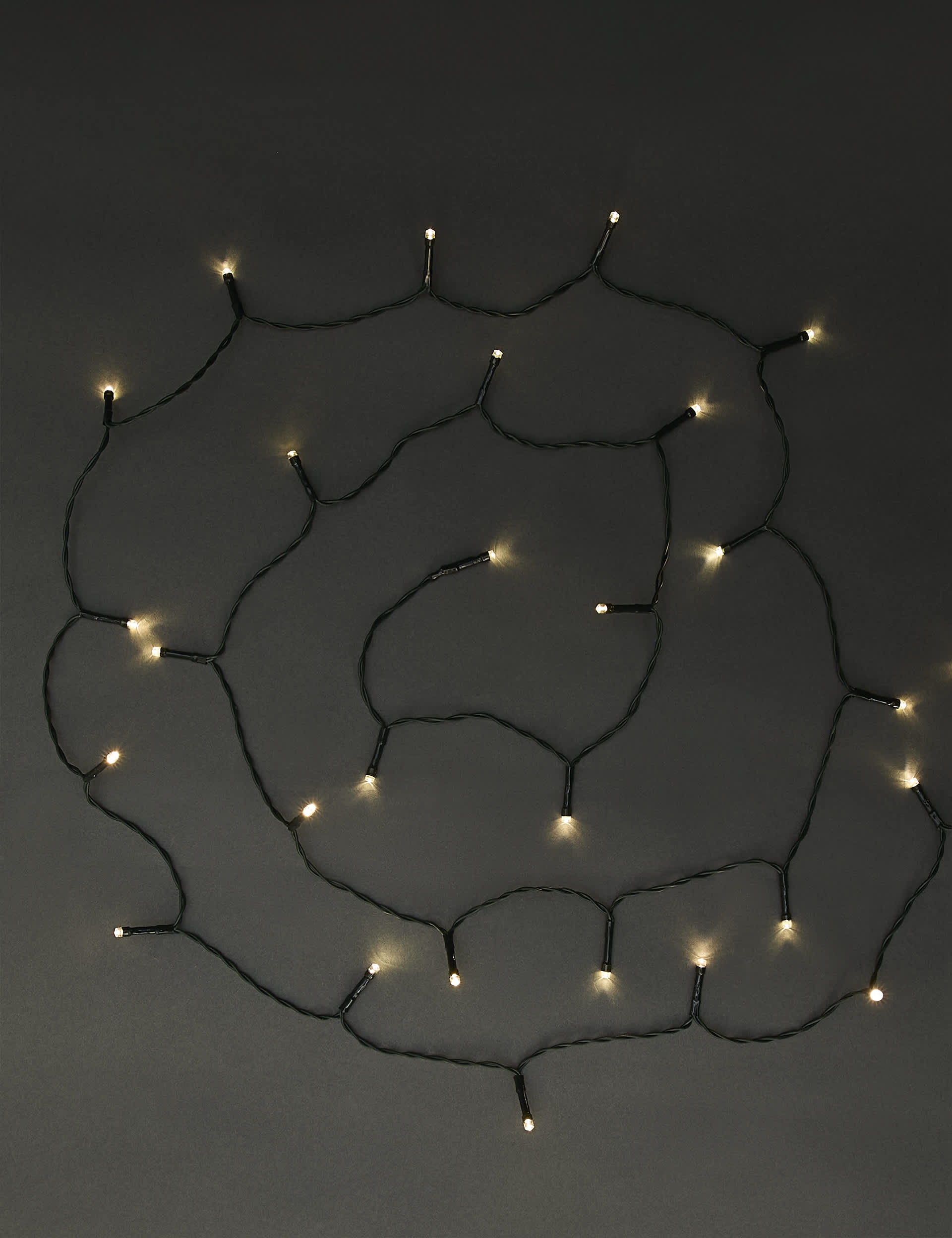 M&S 100 LED Warm White String Lights, White