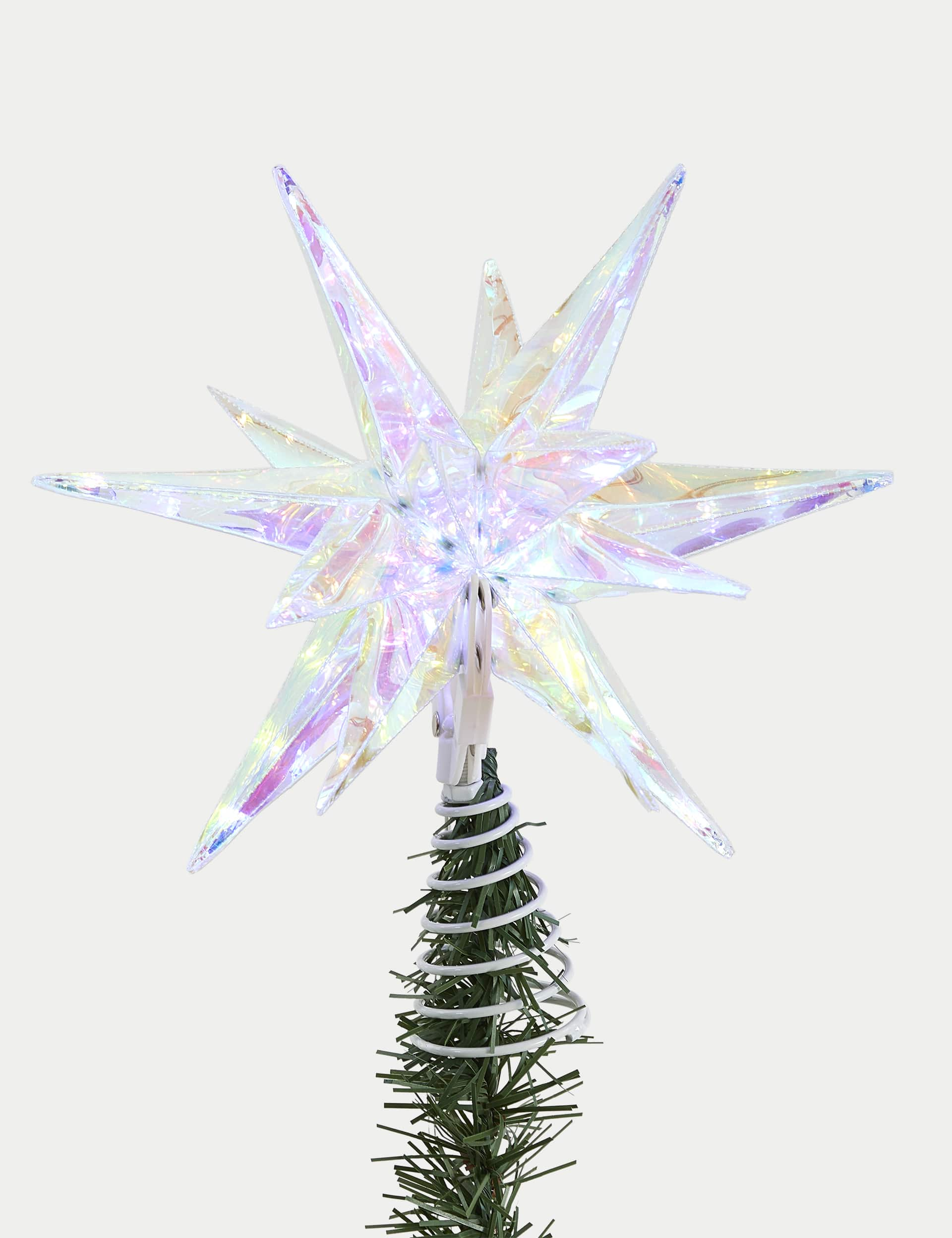 M&S Iridescent Light Up Star Tree Topper - Multi, Multi