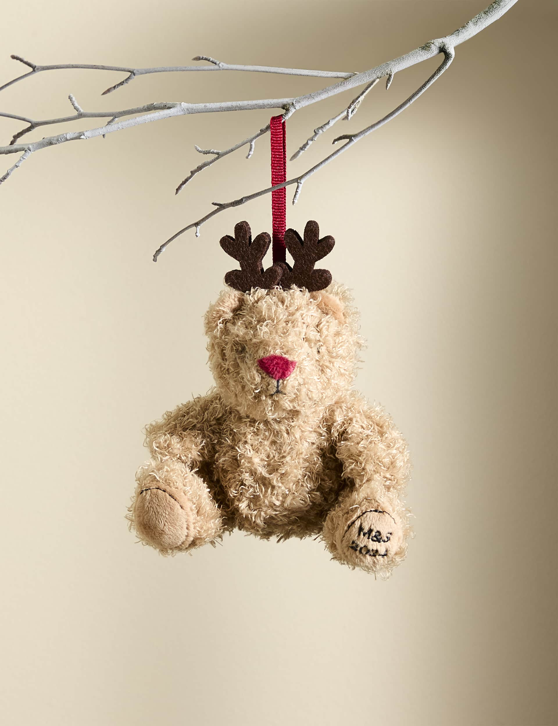 Spencer Bear Reindeer Hanging Decoration - Brown Mix, Brown Mix