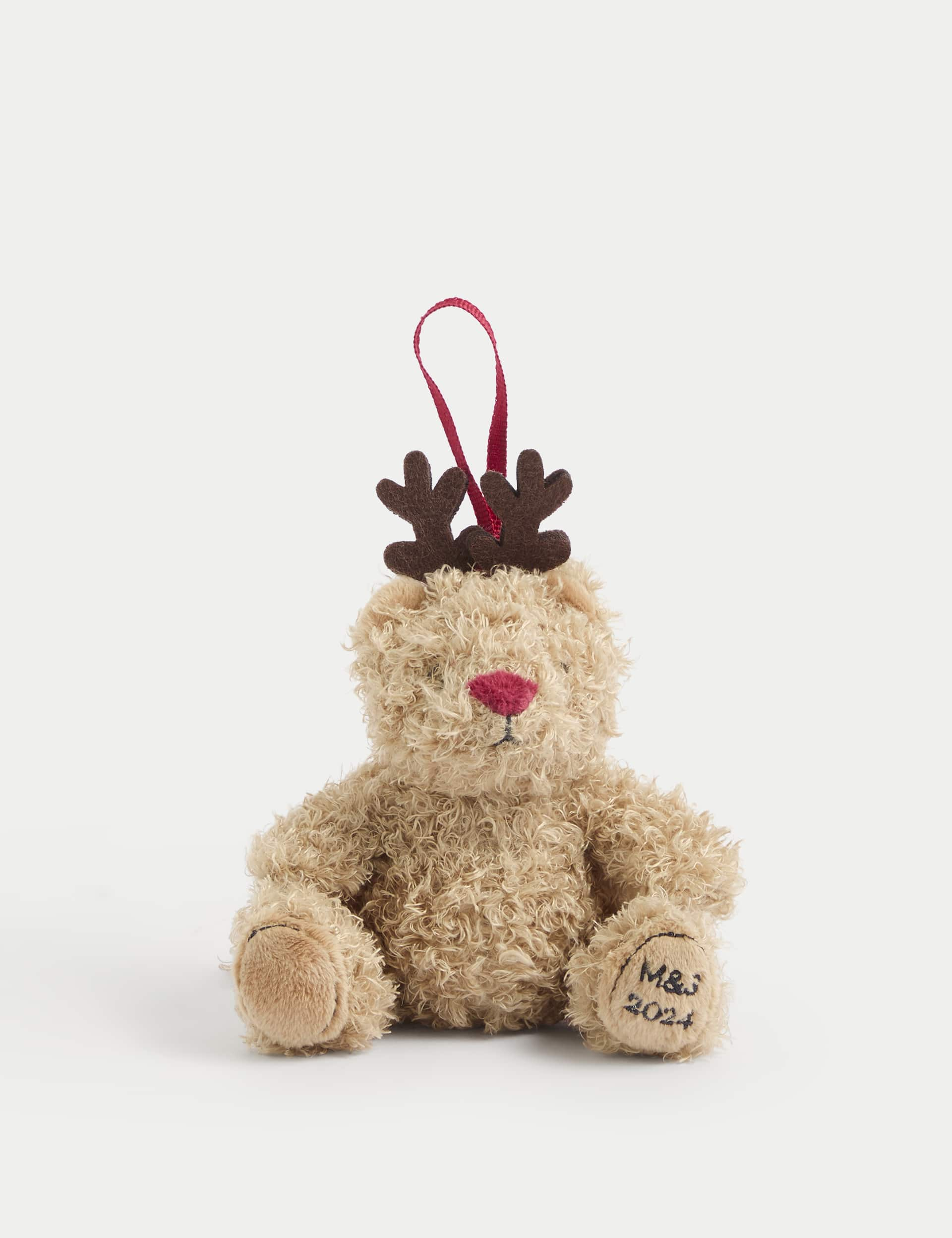 Spencer Bear Reindeer Hanging Decoration - Brown Mix, Brown Mix