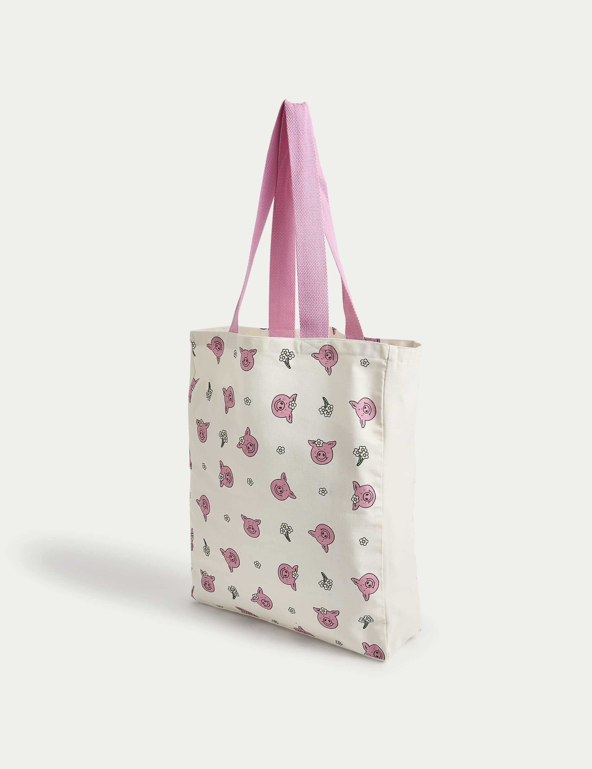 M&S Collection Percy Pig Floral Tote Bag - Pink Mix, Pink Mix