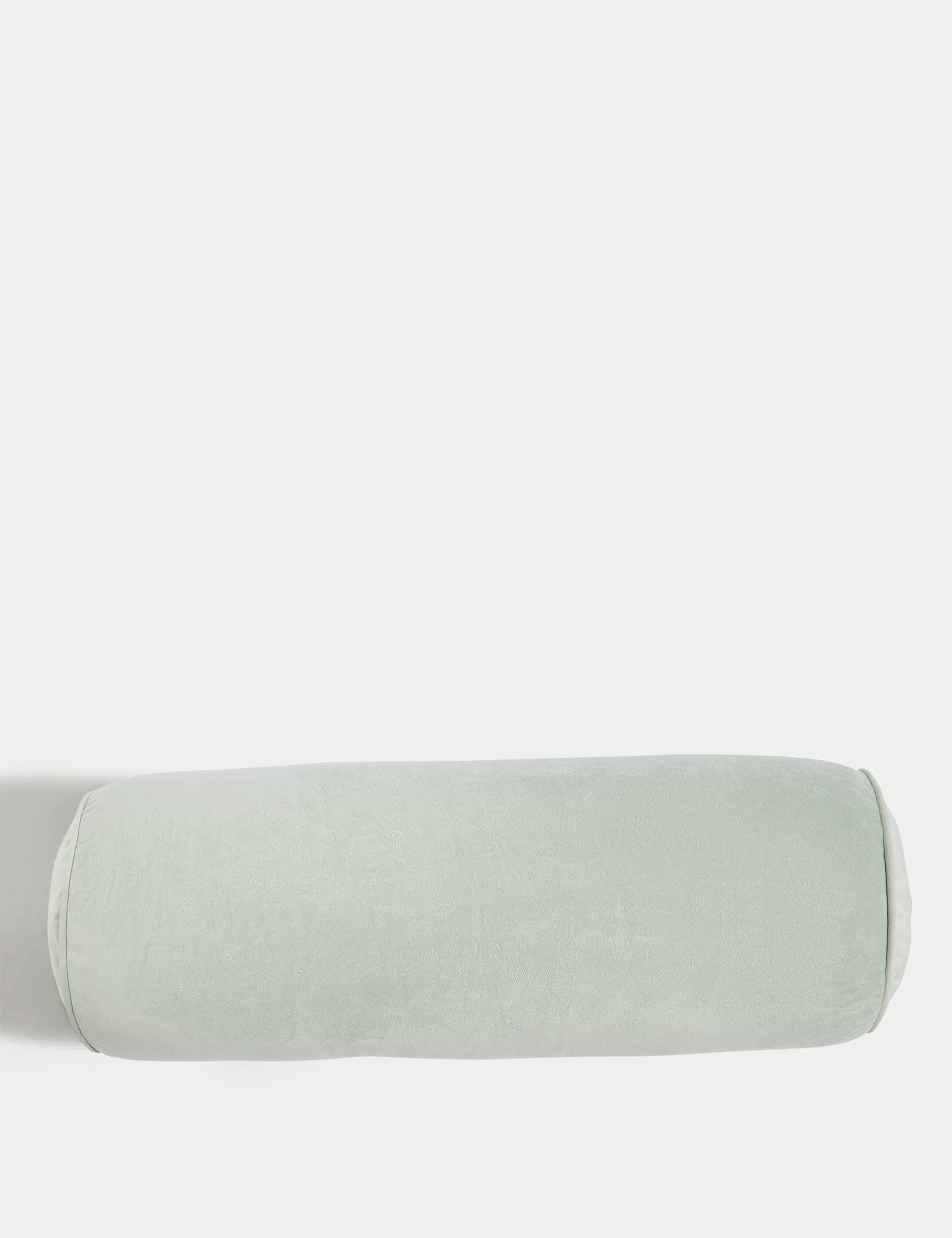 M&S Velvet Piped Bolster Cushion - Sage, Light Grey,Light Navy,Pink,Duck Egg,Sage