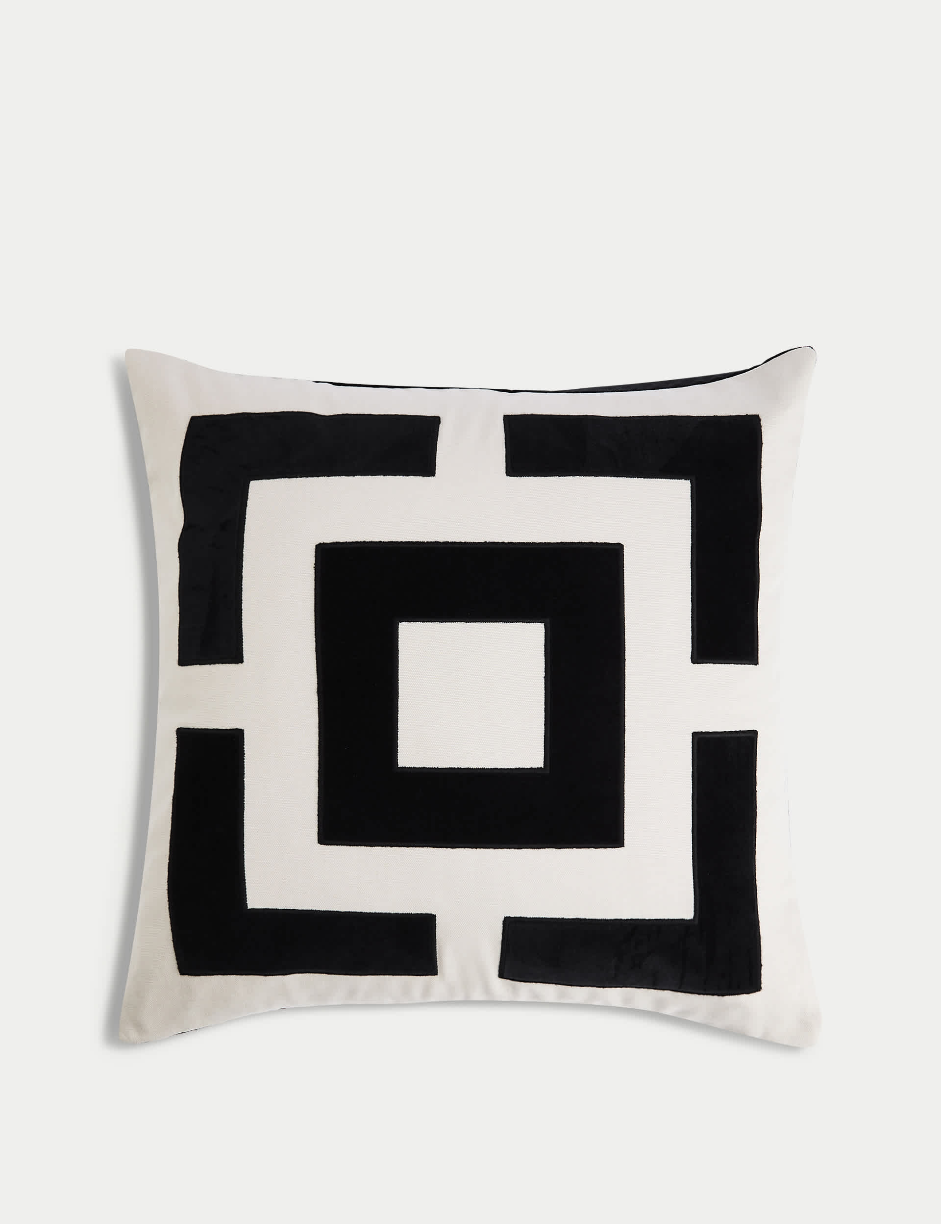 M&S X Kelly Hoppen Cut Square Cushion - Black Mix, Black Mix