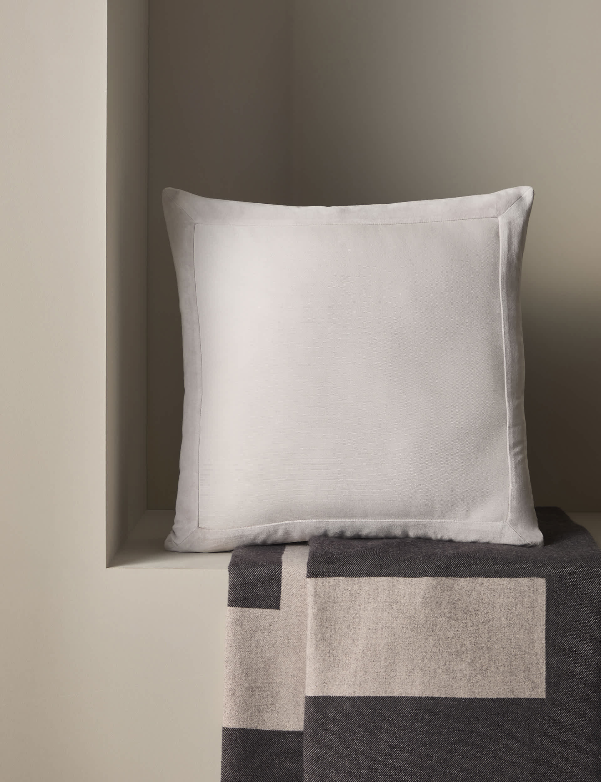 M&S X Kelly Hoppen Contrast Edge Cushion - Taupe, Taupe