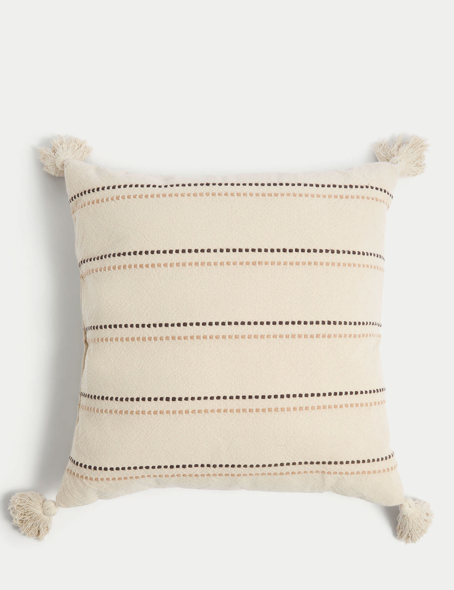 M&S Pure Cotton Textured Outdoor Cushion - Natural Mix, Natural Mix