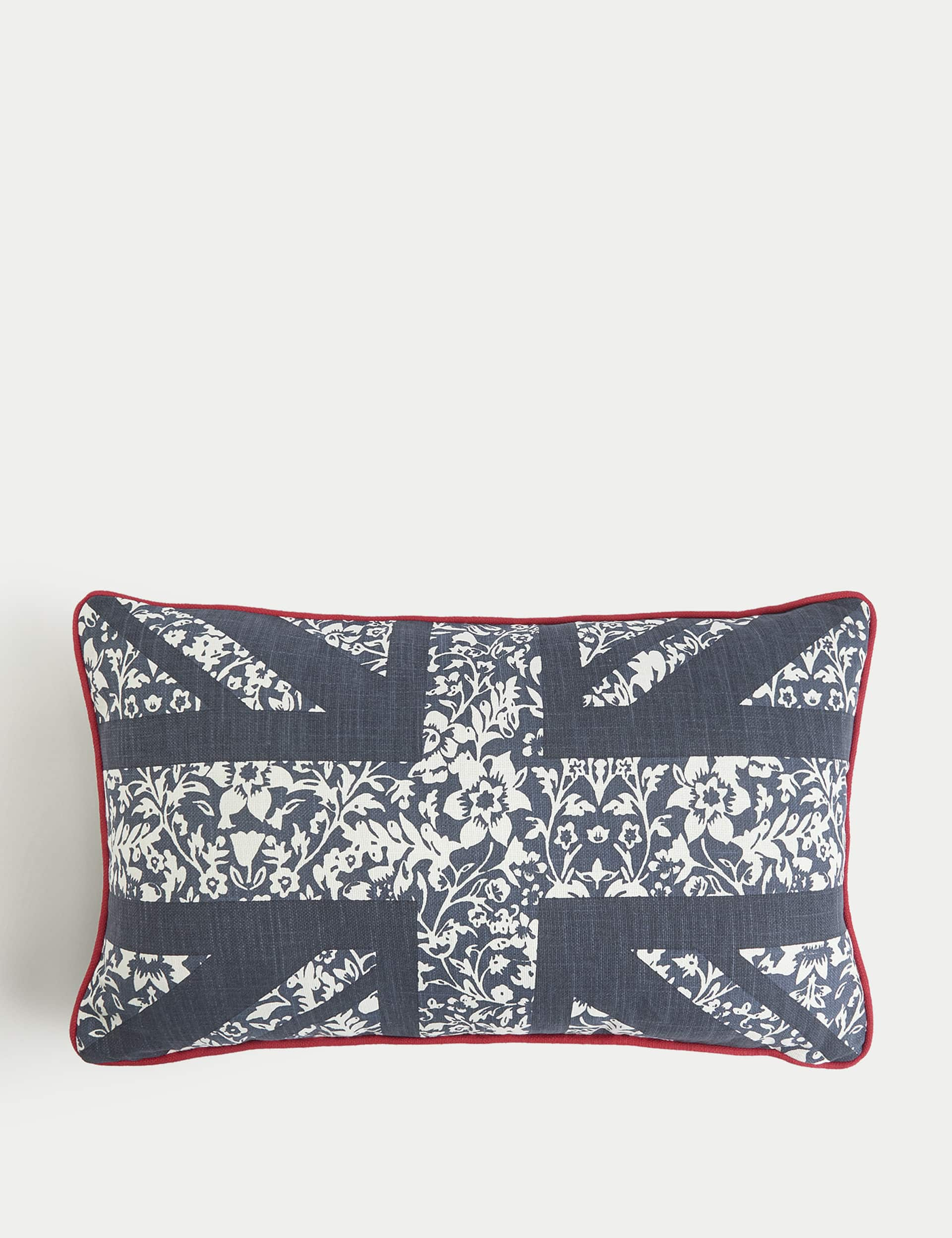 M&S Pure Cotton Union Jack Bolster Cushion - Navy Mix, Navy Mix,Natural Mix