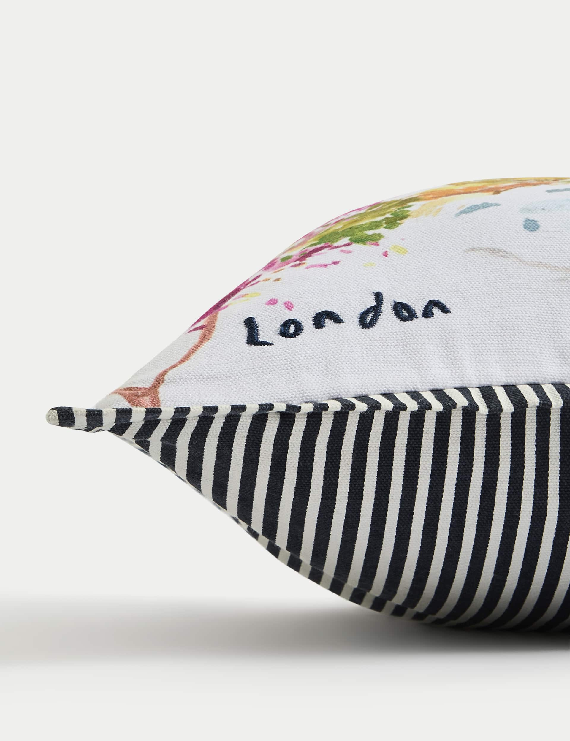 M&S Collection Pure Cotton London Scene Cushion - Multi, Multi