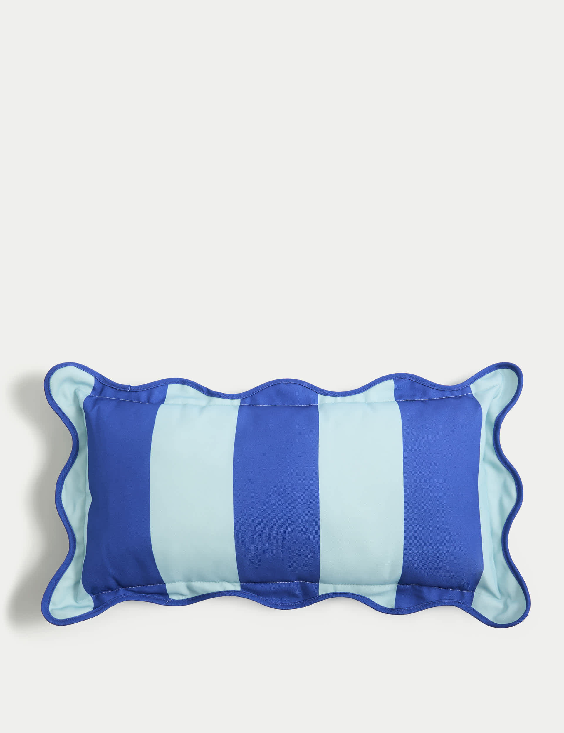 M&S Striped Outdoor Bolster Cushion - Blue Mix, Blue Mix