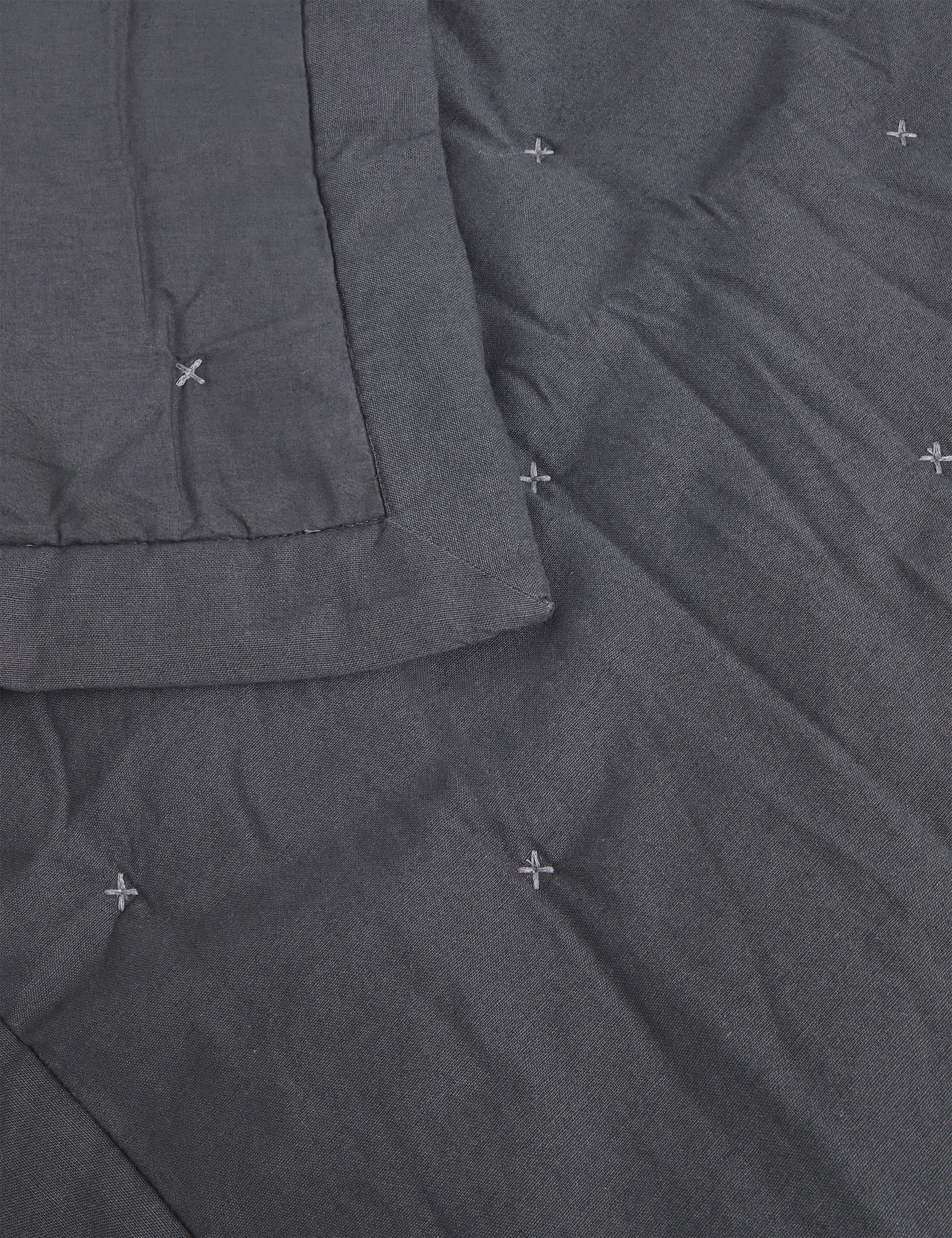 M&S X Fired Earth Cotton with Linen Bedspread - XL - Charcoal, Dragons Blood,Weald Green,Storm,Charc