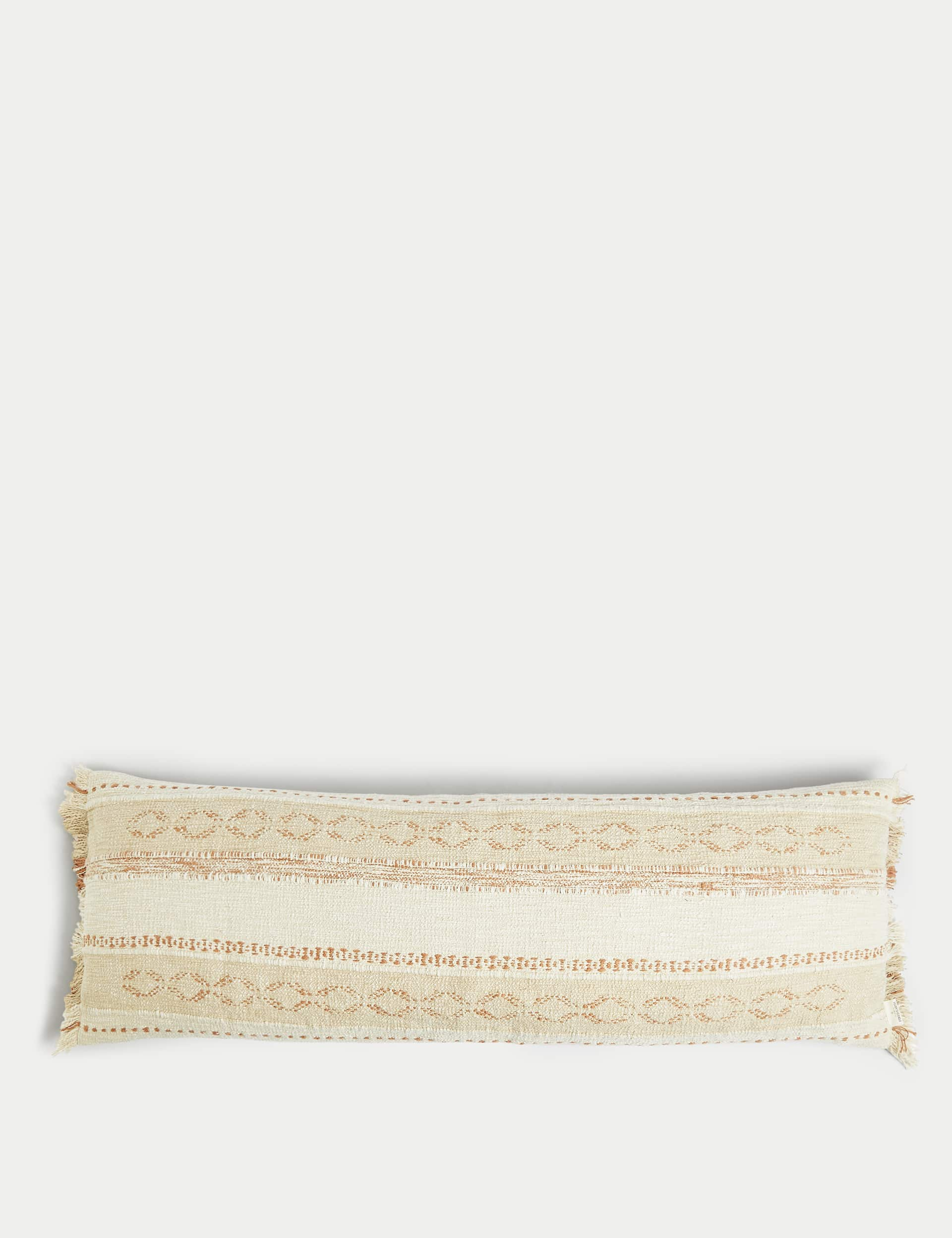 M&S X Fired Earth Jaipur Bassi Woven Extra Large Bolster Cushion - Natural Mix, Natural Mix