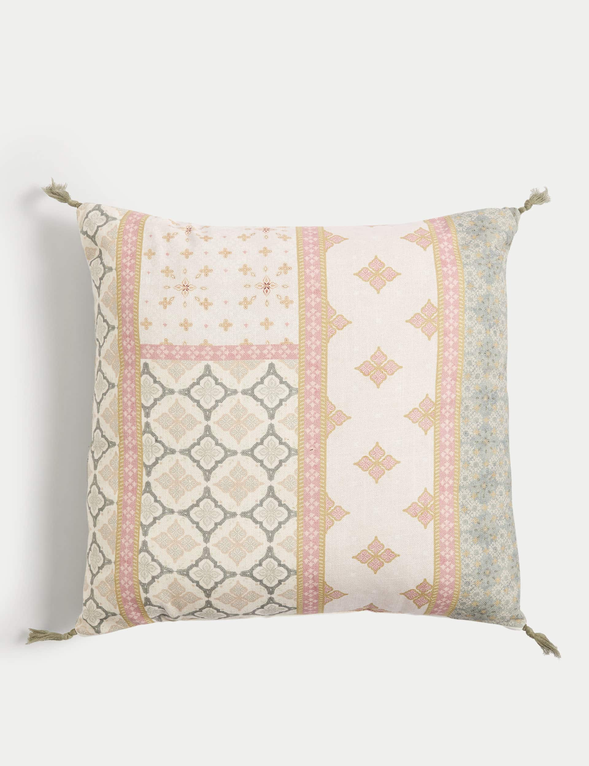 M&S X Fired Earth Jaipur Birla Printed Outdoor Cushion - Multi, Multi