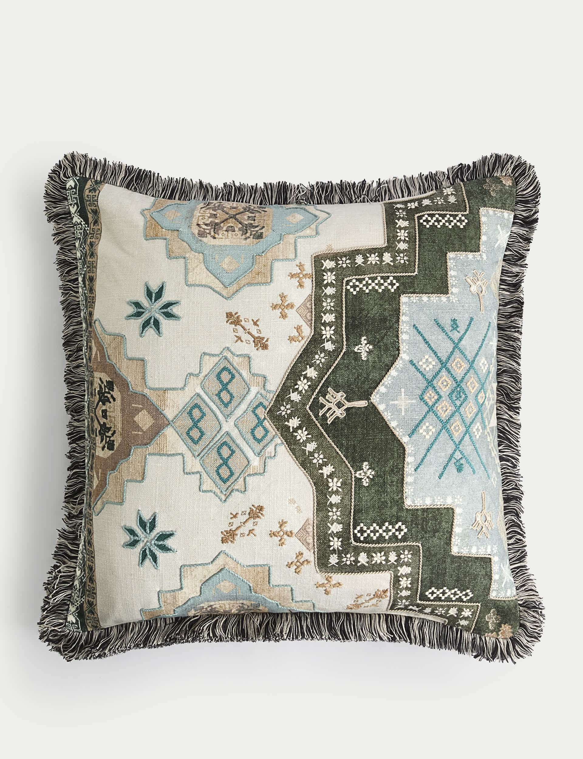 M&S X Fired Earth Pure Cotton Alta Embroidered Cushion - Hesper, Hesper