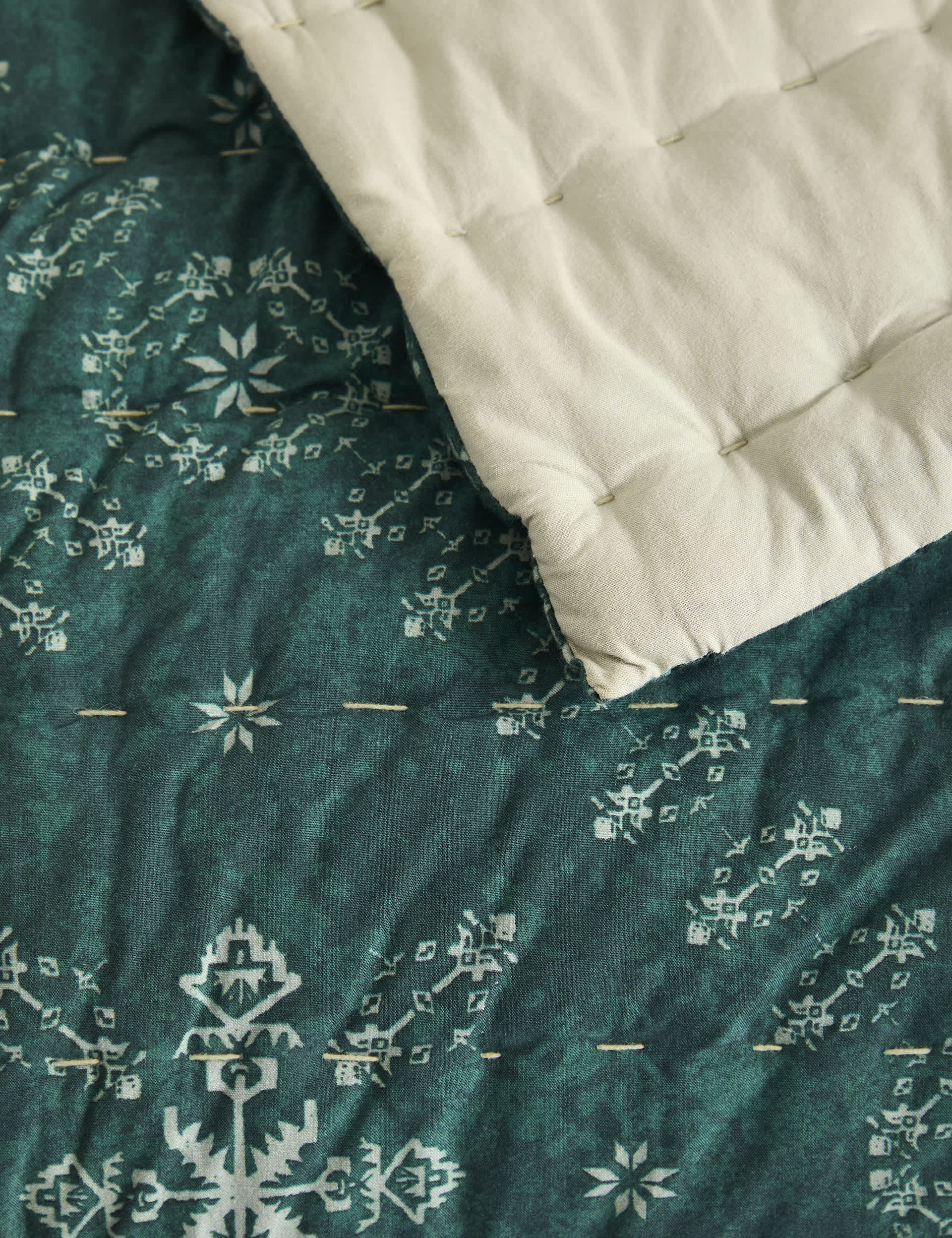 M&S X Fired Earth Tahoe Pure Cotton Printed Bedspread - XL - Hesper, Hesper