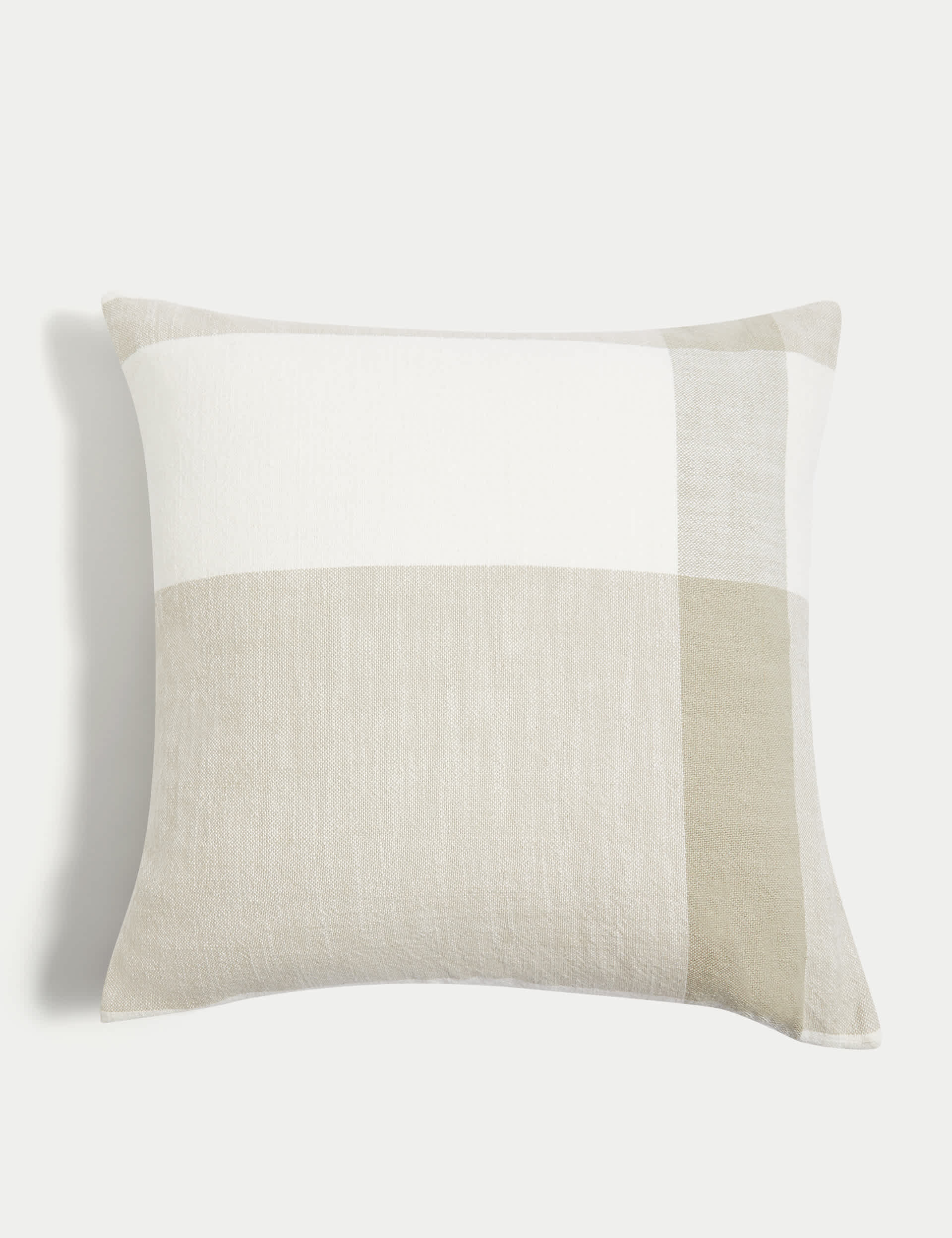 M&S Pure Cotton Checked Cushion - Grey Mix, Grey Mix