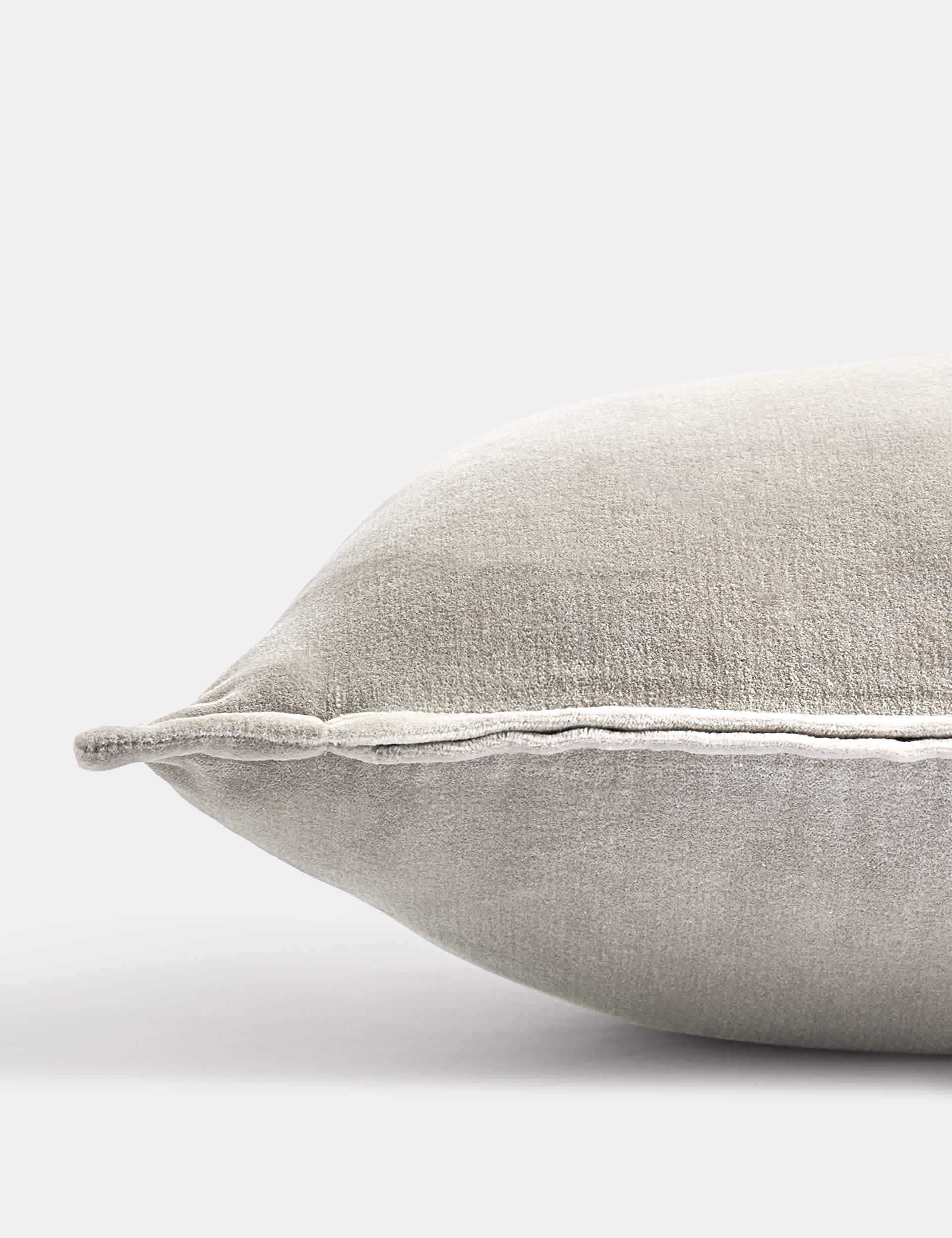 M&S Collection Velvet Bolster Cushion - Grey, Grey