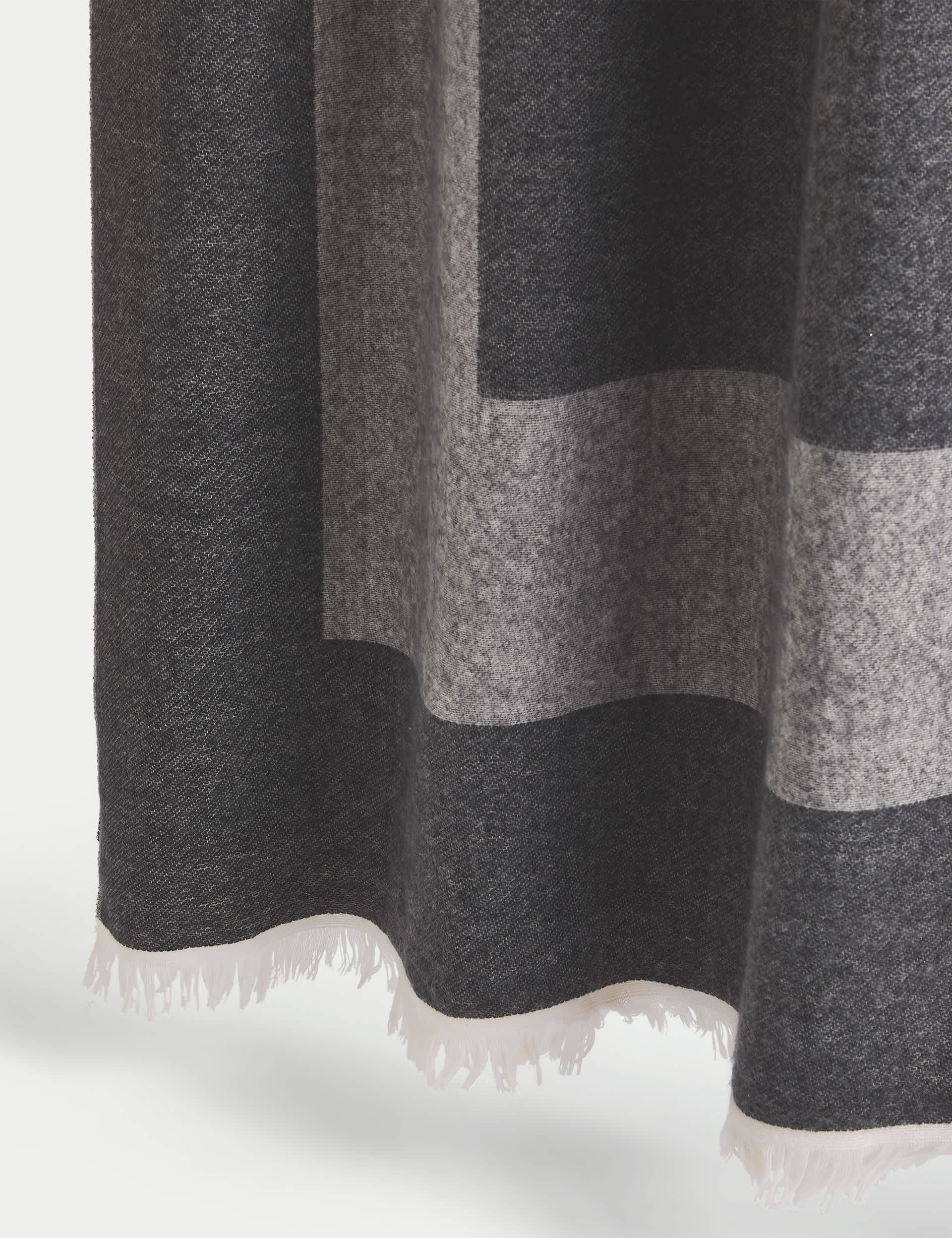 M&S X Kelly Hoppen Border Throw - Grey Mix, Grey Mix