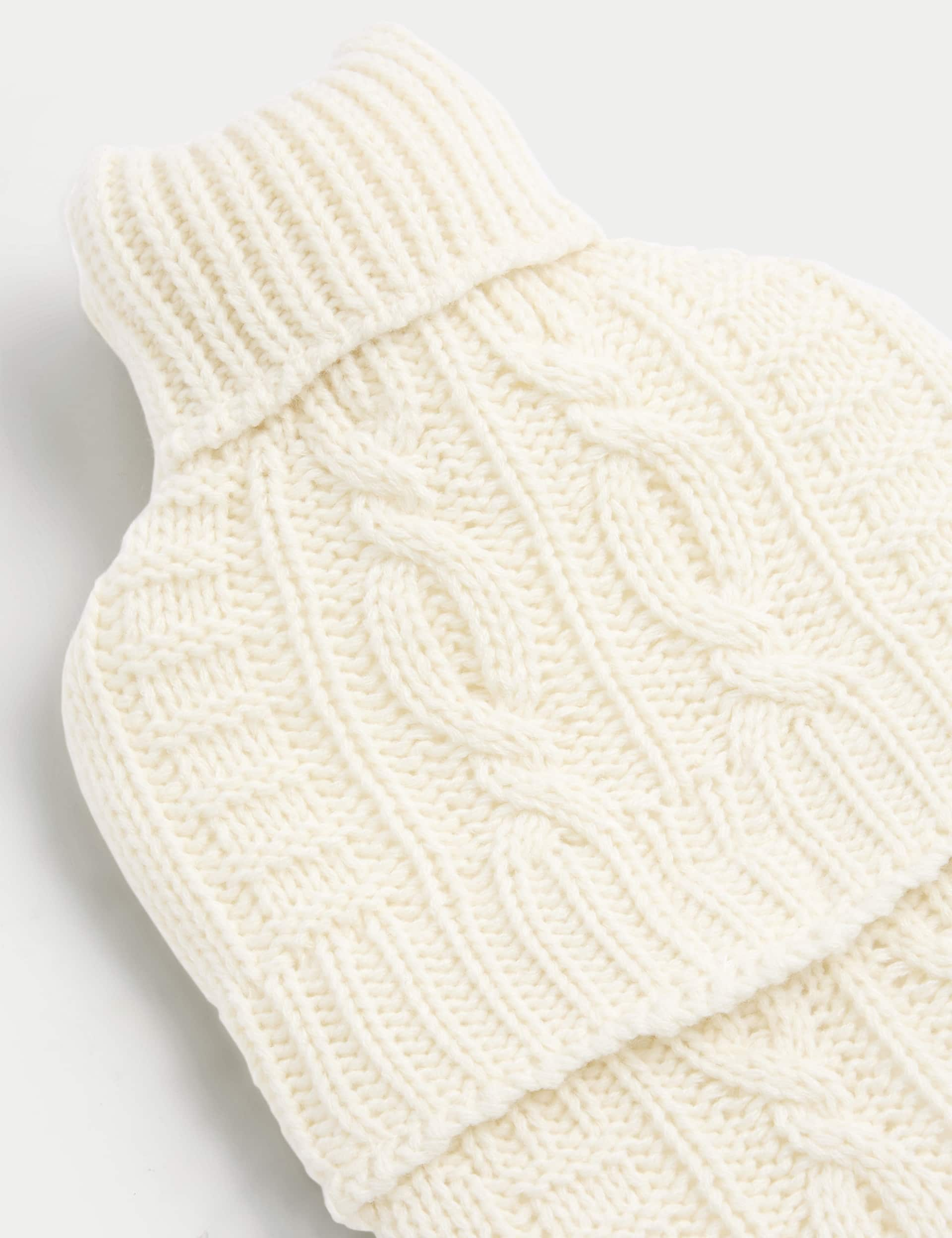 M&S Collection Knitted Hot Water Bottle - Cream, Cream