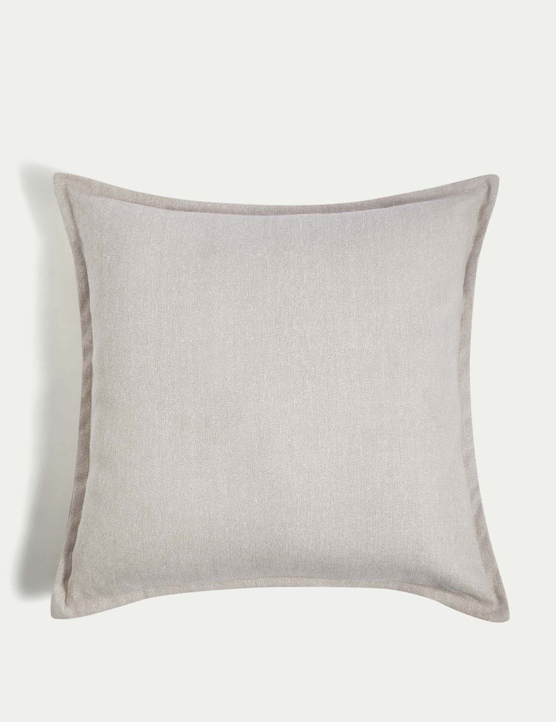 M&S Pure Cotton Textured Cushion - Neutral, Clay,Neutral,Soft Green,Ecru,Navy,Rust