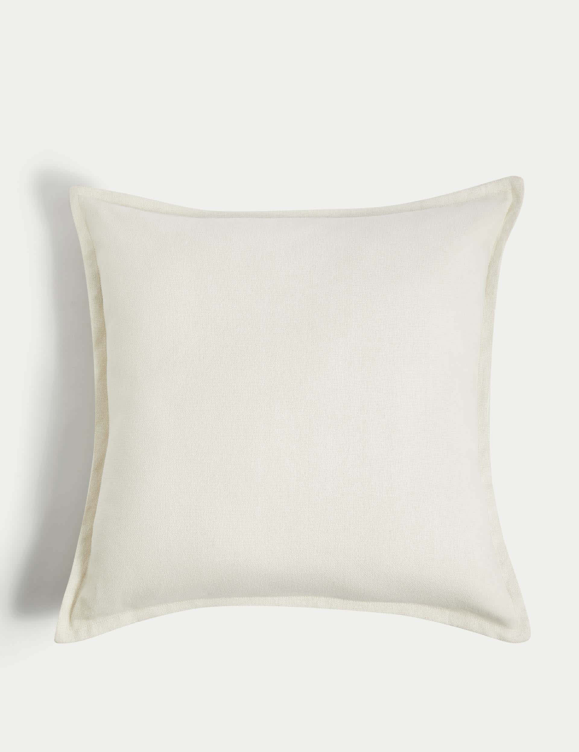 M&S Pure Cotton Textured Cushion - Ecru, Clay,Neutral,Caramel,Soft Green,Blue,Ecru,Rust,Navy