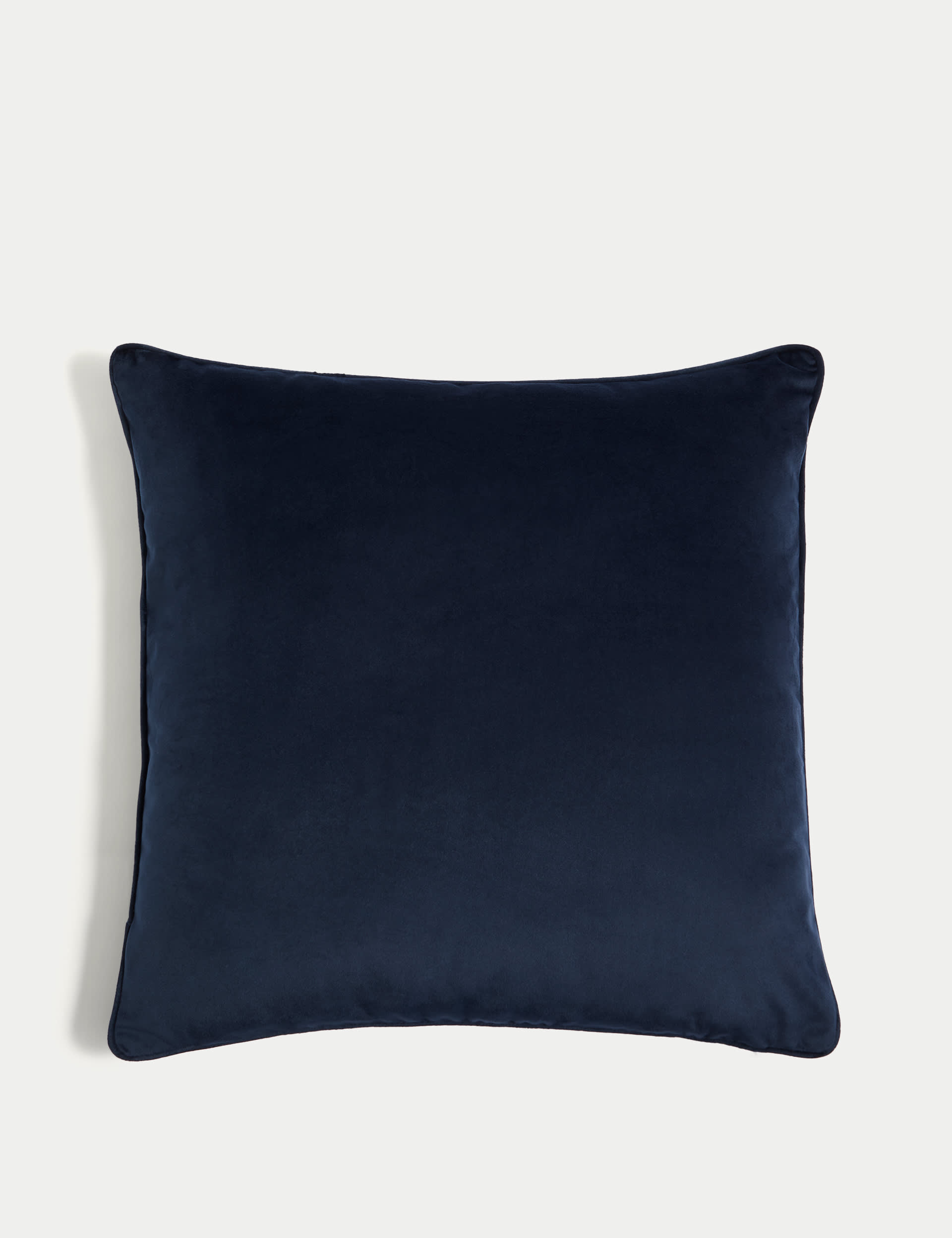 M&S Velvet Piped Cushion - Navy, Olive,Charcoal,Rust,Navy,Blue