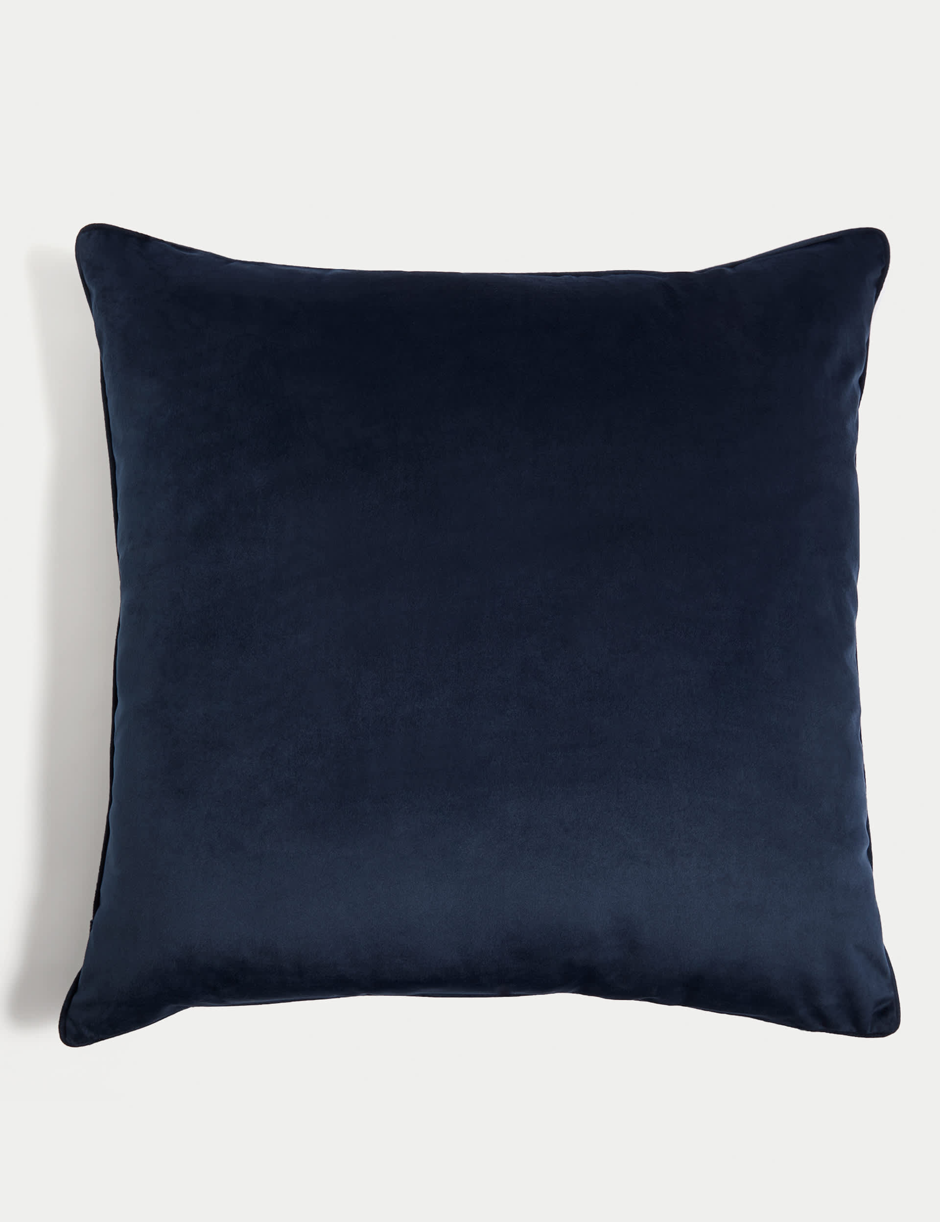 M&S Collection Velvet Piped Large Cushion - Navy, Ochre,Olive,Navy