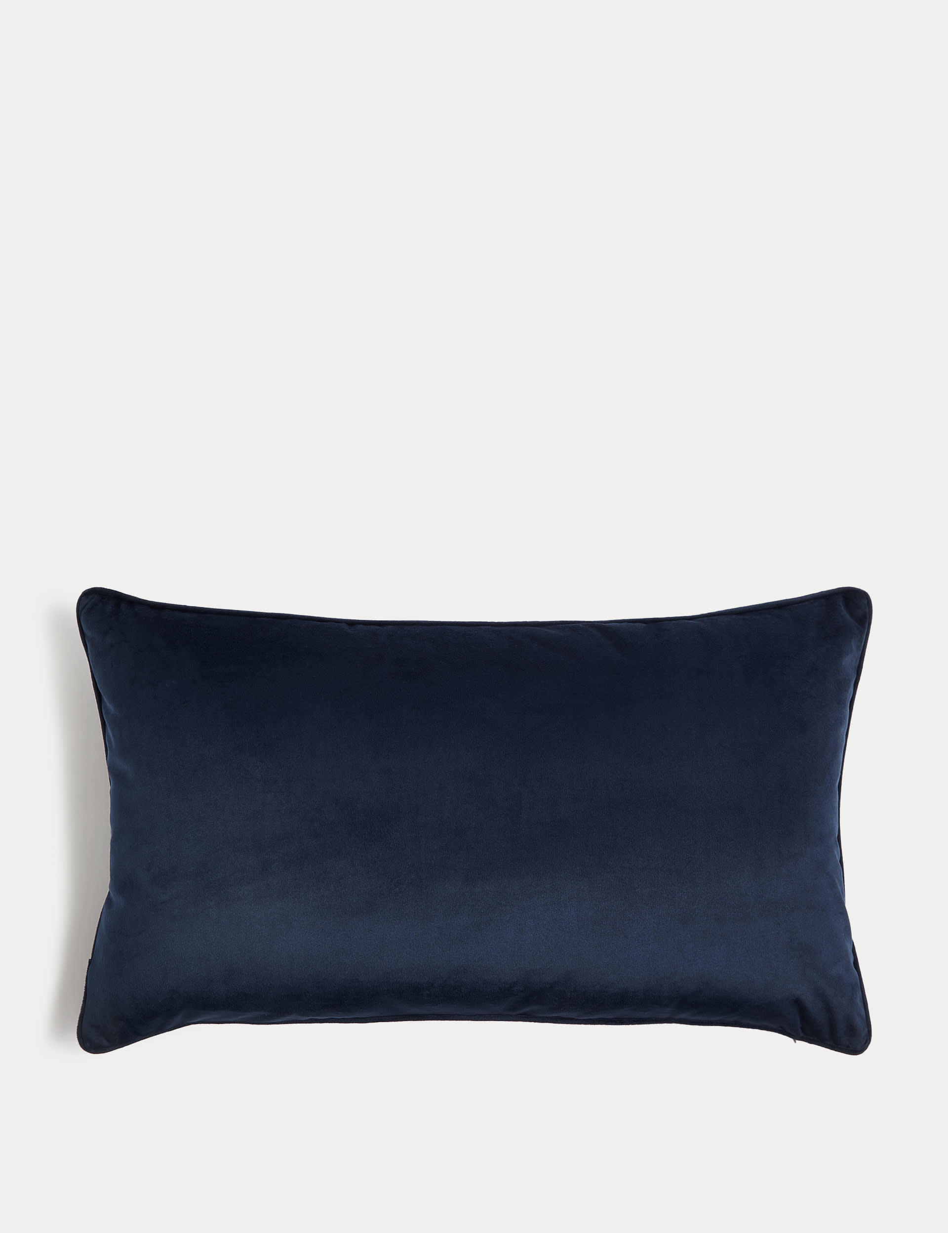 M&S Velvet Piped Bolster Cushion - Navy, Olive,Navy,Ochre