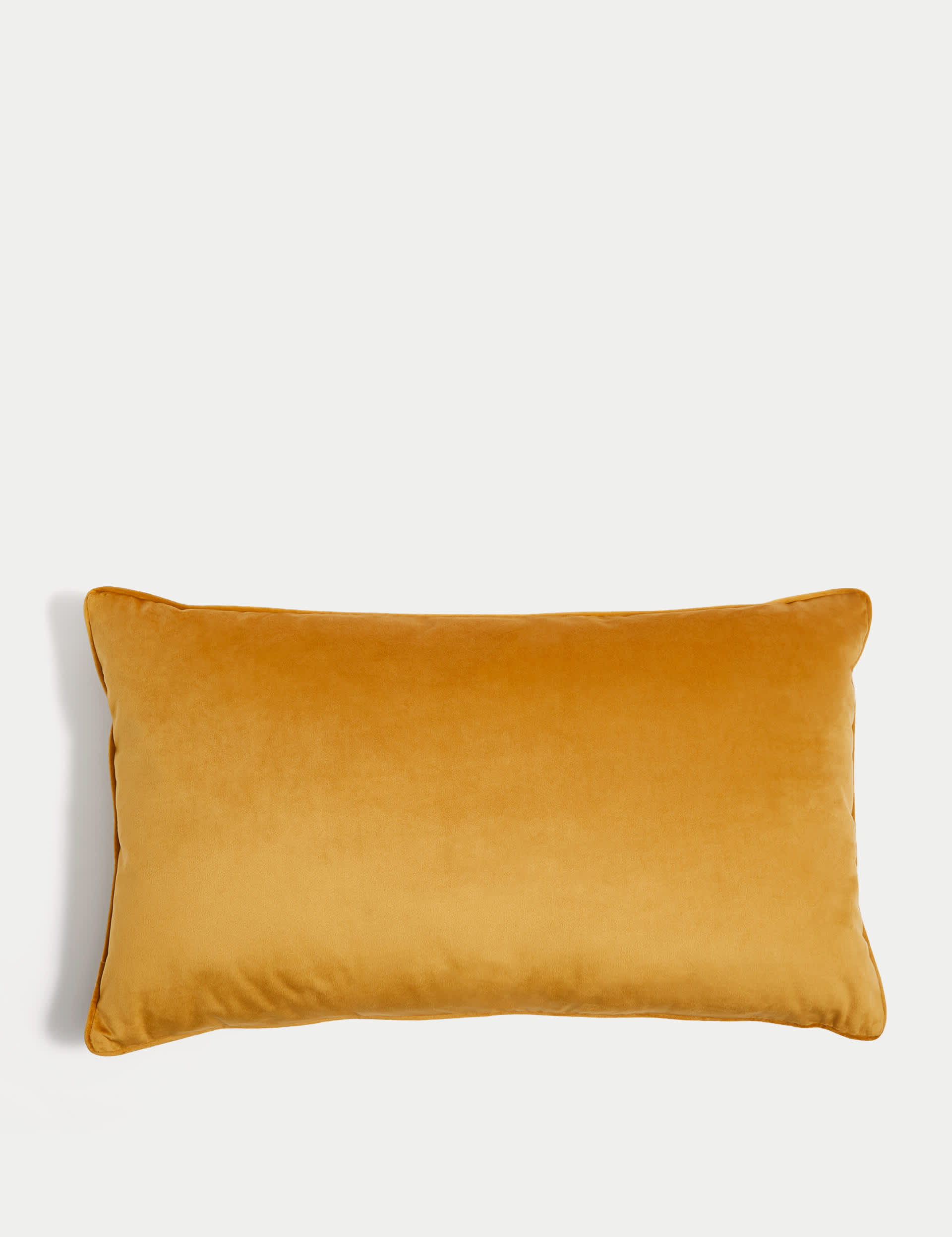 M&S Velvet Piped Bolster Cushion - Ochre, Olive,Charcoal,Navy,Ochre