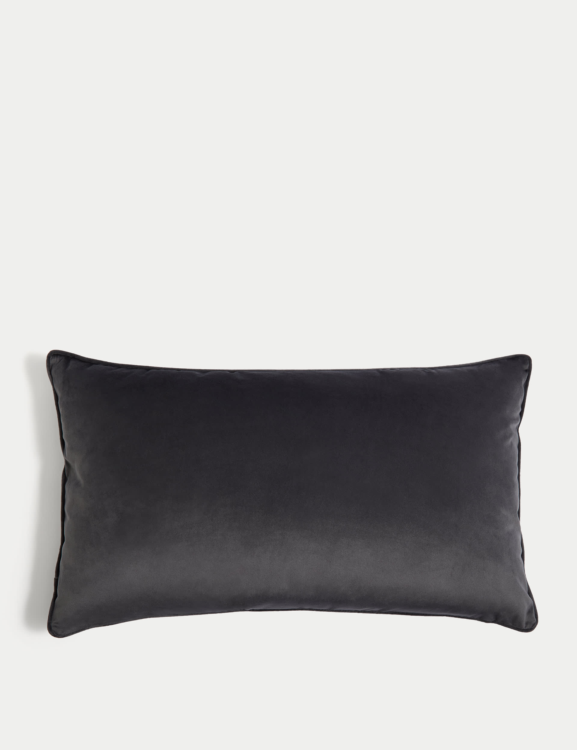 M&S Velvet Piped Bolster Cushion - Charcoal, Charcoal,Navy,Ochre