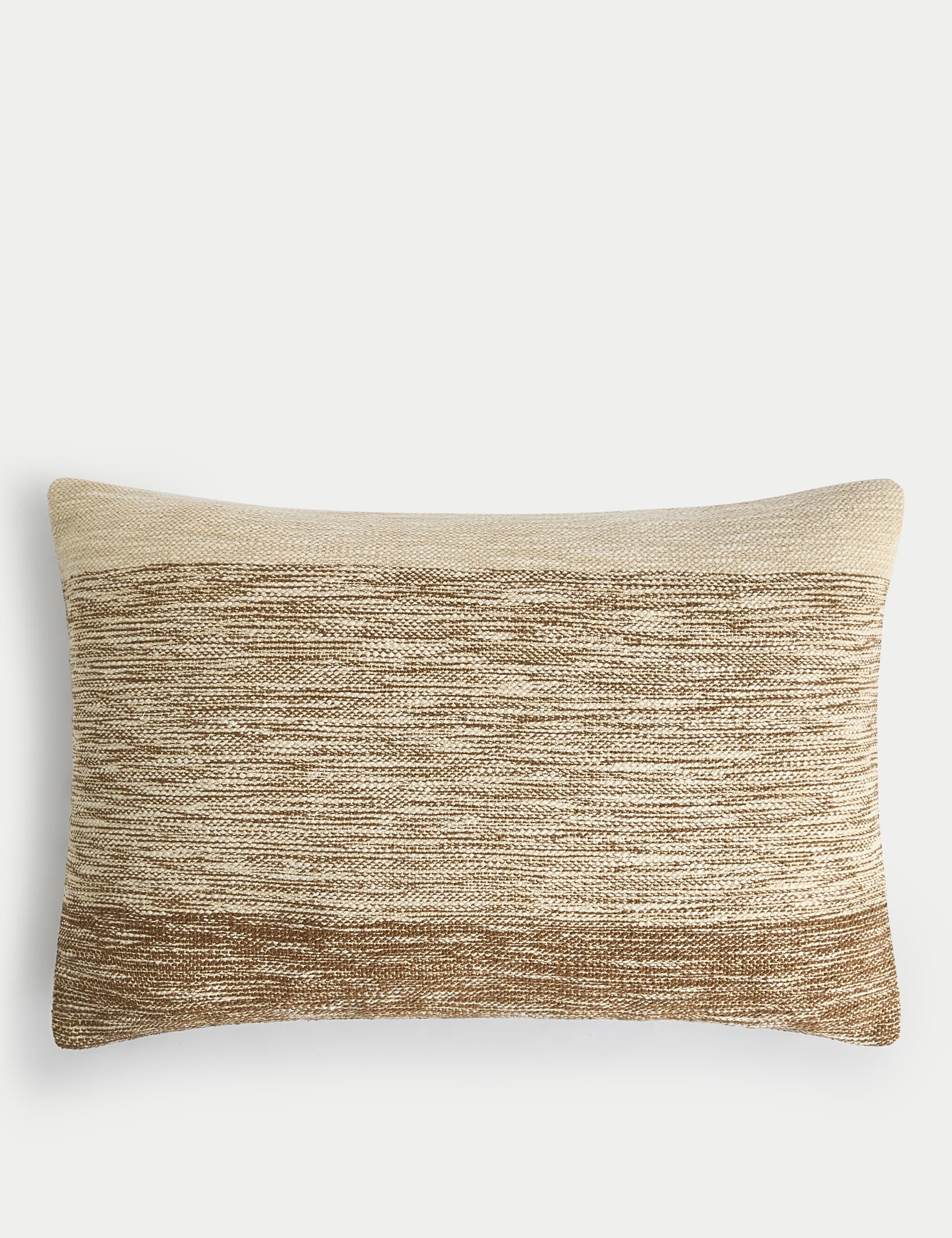 M&S Pure Cotton Striped Bolster Cushion - Brown Mix, Brown Mix