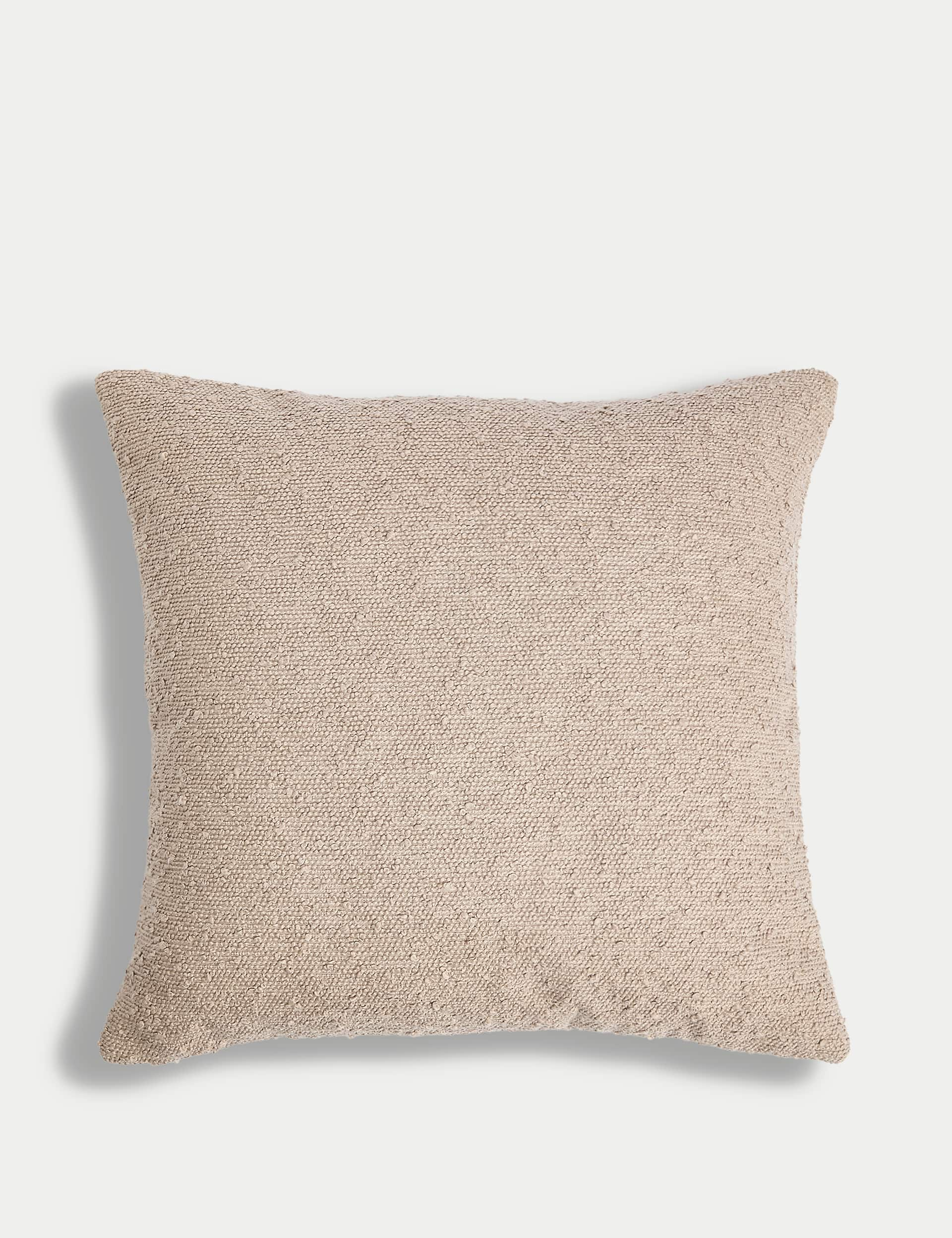 M&S Textured Boucl Cushion - Neutral, Rust,Neutral,Cream,Green