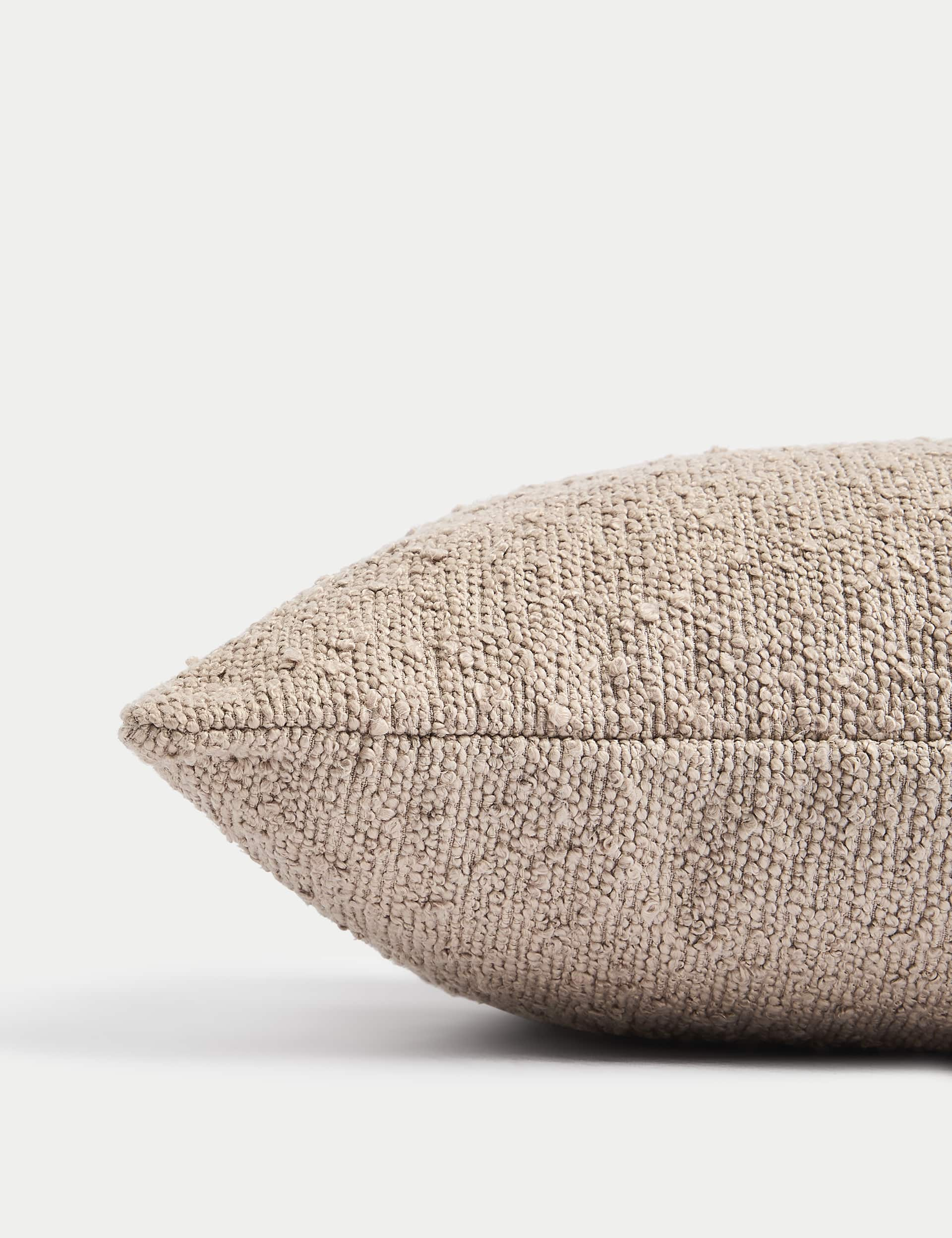 M&S Collection Textured Boucl Cushion - Neutral, Cream,Rust,Neutral,Green