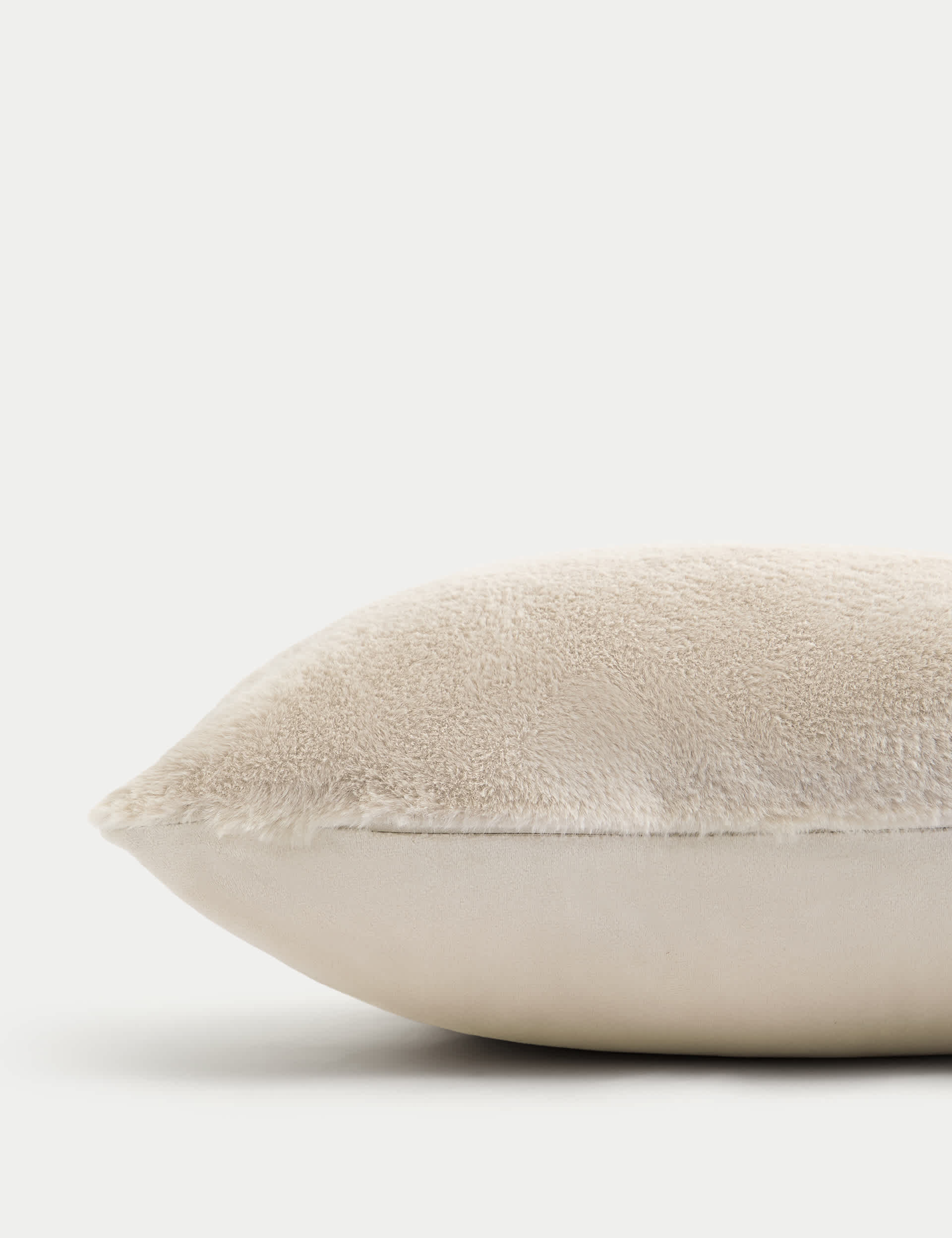 M&S Collection Faux Fur Cushion - Neutral, Cream,Neutral,Rust,Dark Green,Light Grey,Soft Pink