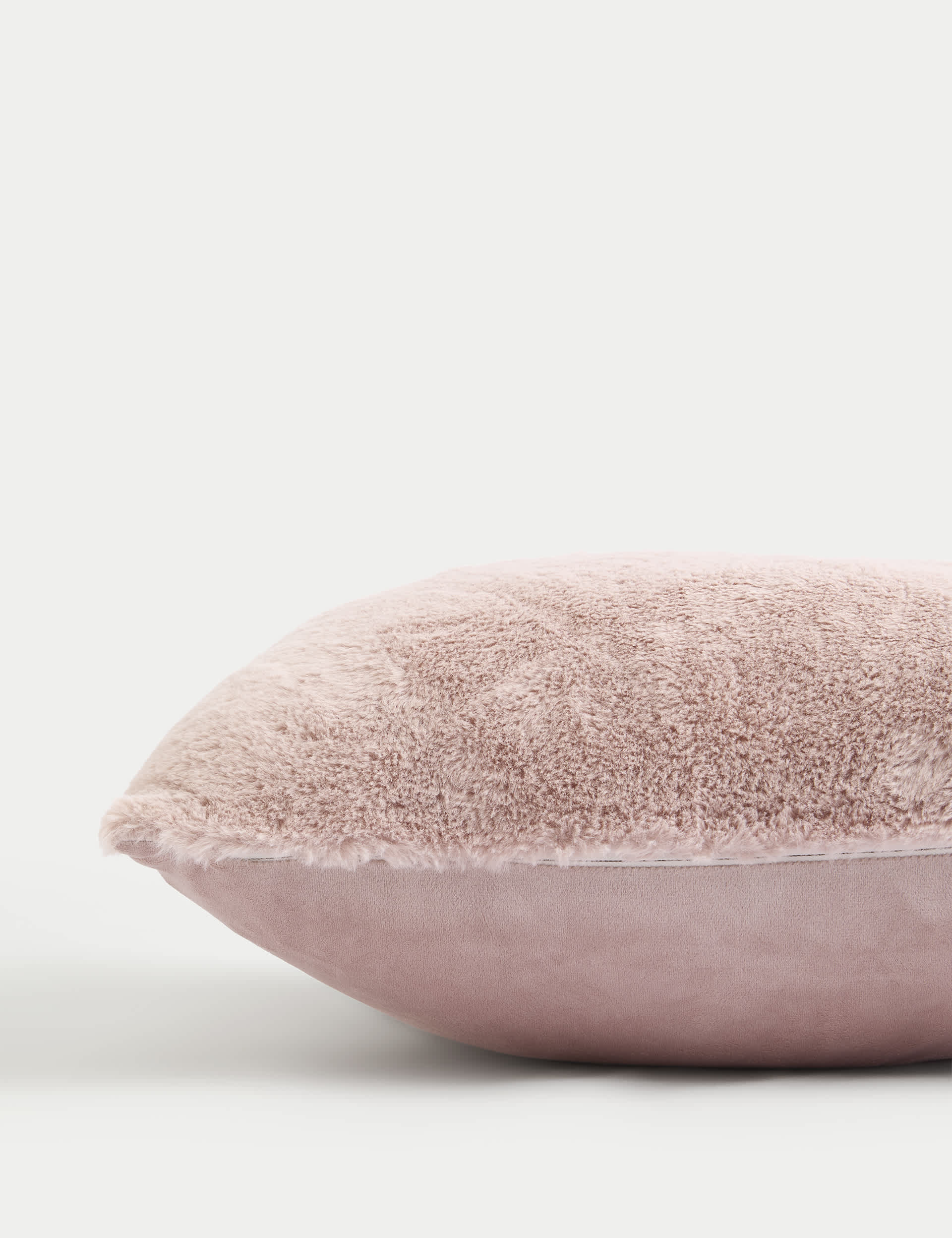 M&S Collection Faux Fur Oversized Cushion - Soft Pink, Soft Pink