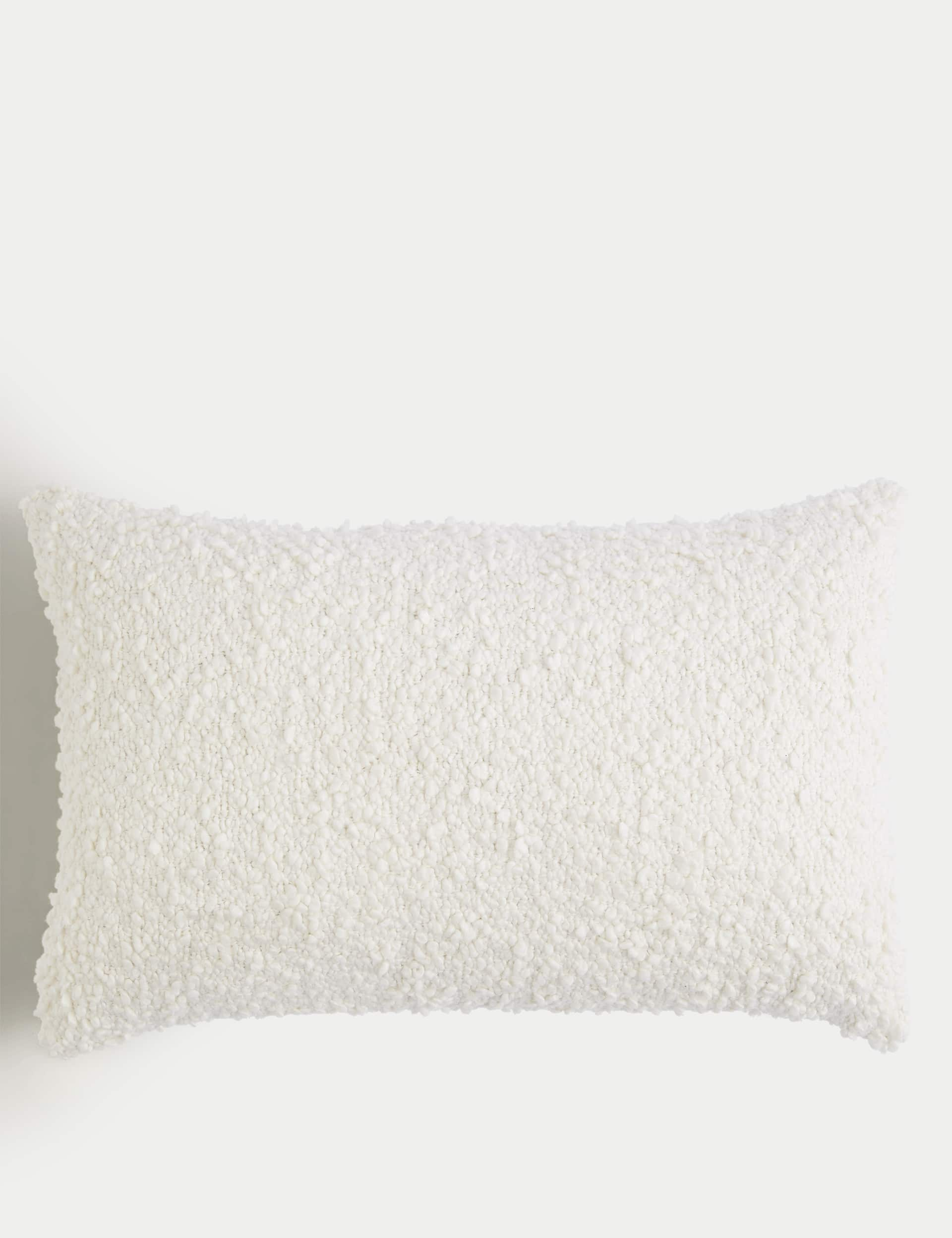 M&S Pure Cotton Boucle Bolster Cushion - Cream, Cream