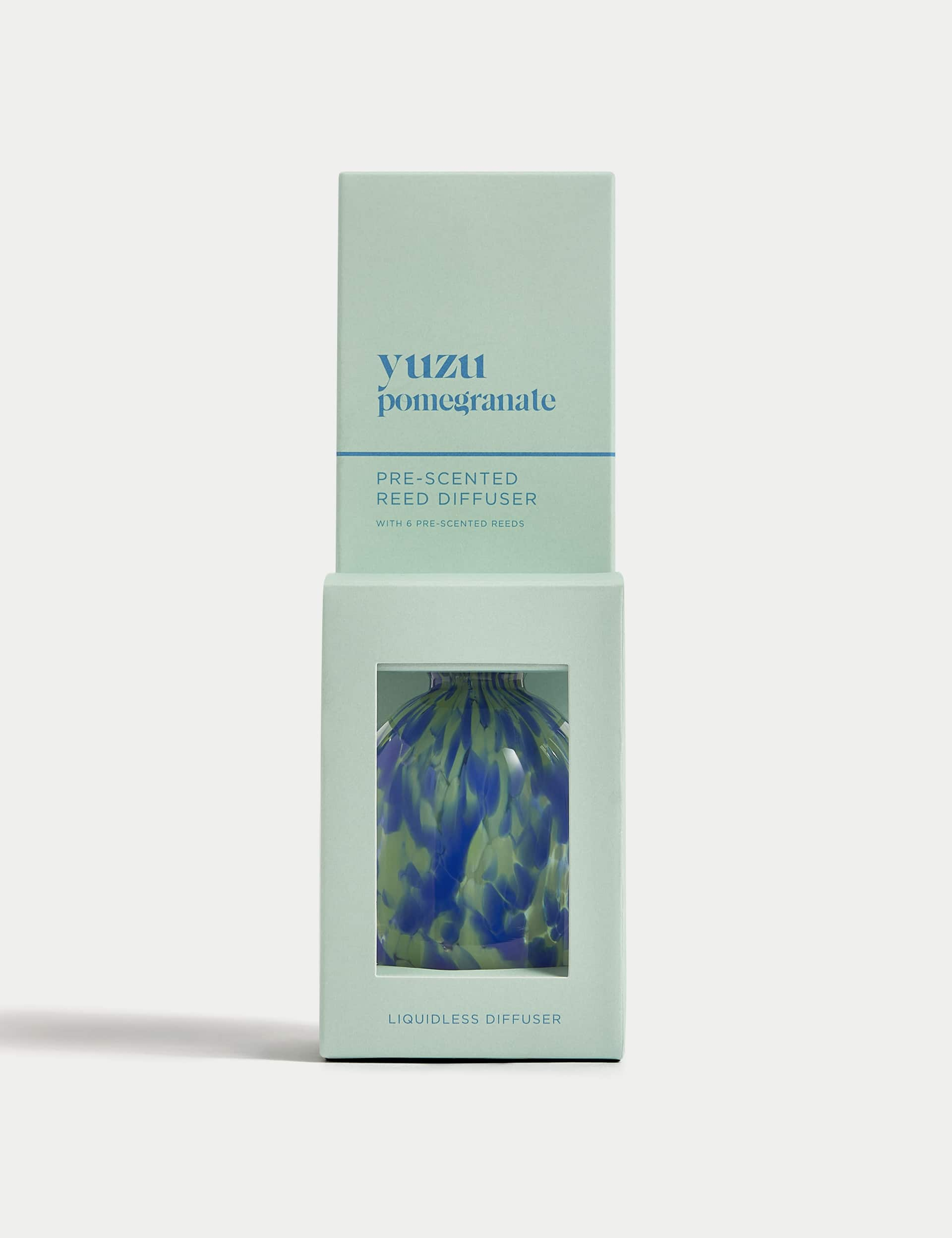 M&S Collection Yuzu & Pomegranate Confetti Glass Pre-Scented Diffuser - Green Mix, Pink Mix,White,Gr